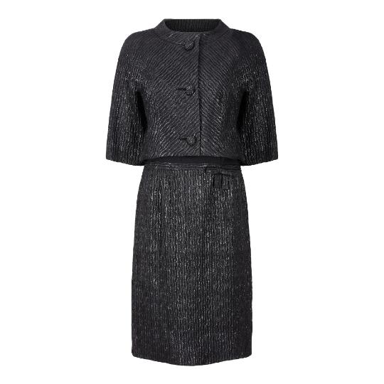 1950s Eleanor's of Miami Lame and Chiffon Dress Suit - Image 2