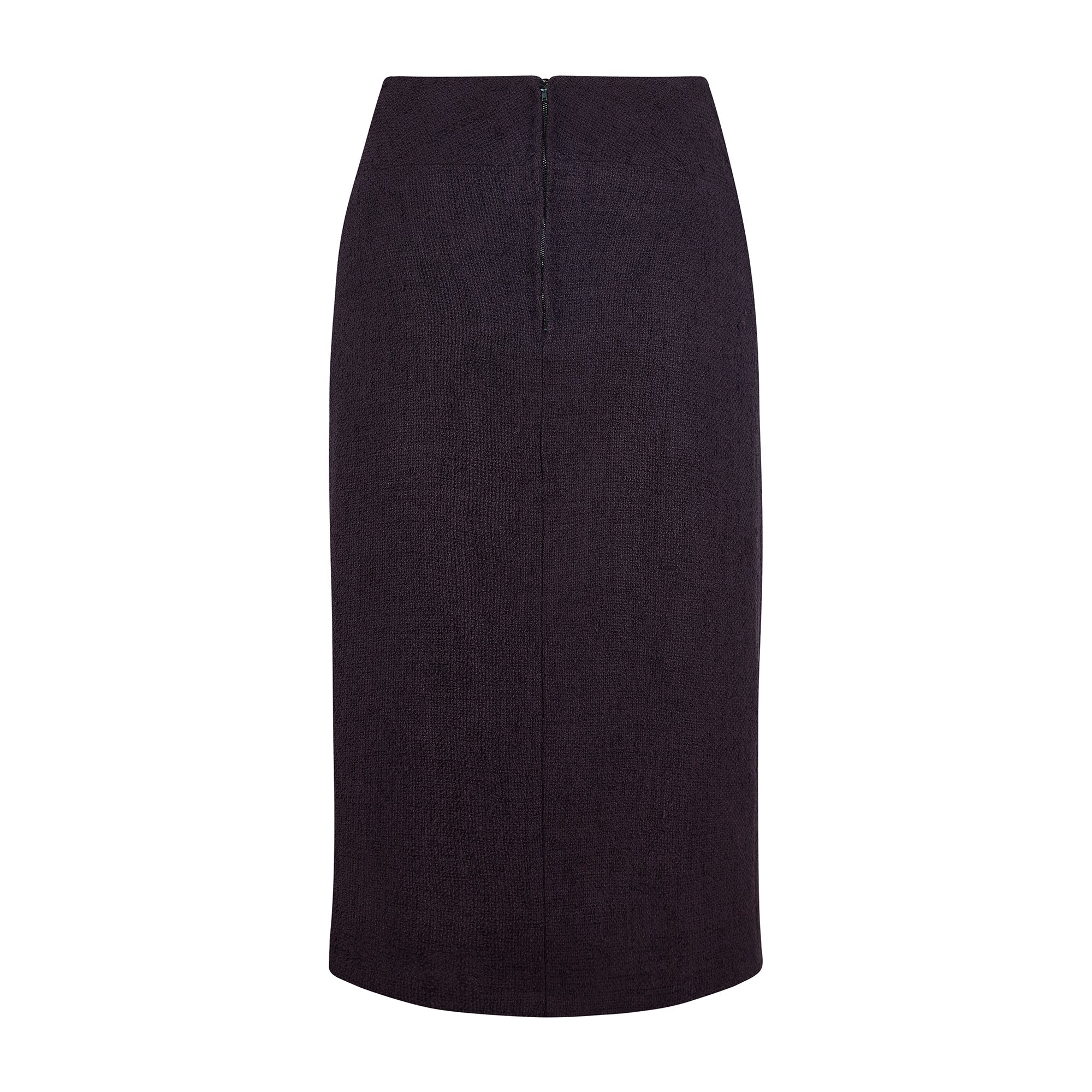 1950s Pierre Cardin Haute Couture Aubergine Boucle Wool Skirt Suit - Image 5