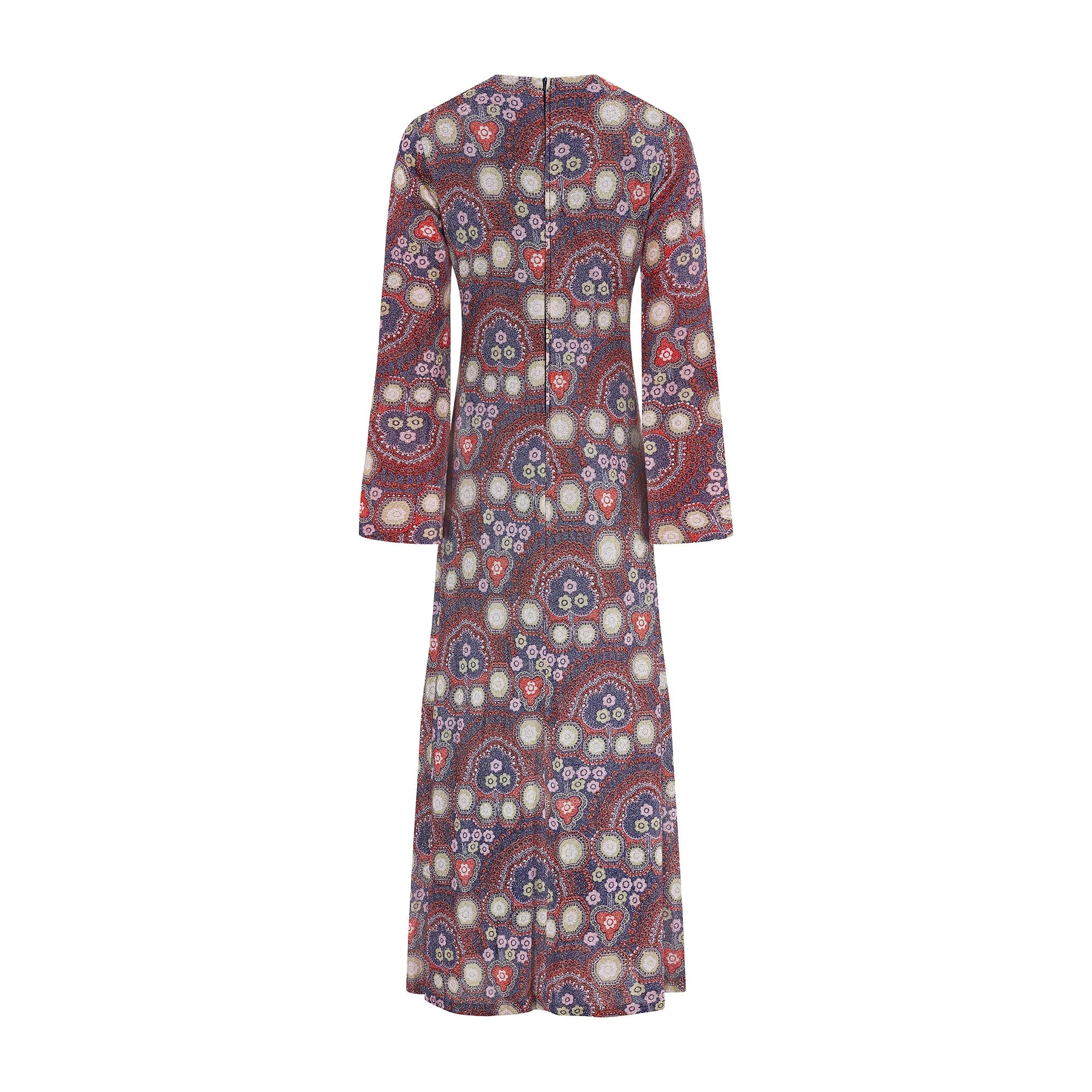 1960s Bernard Claverie Lurex Angel Sleeve Maxi Dress - Image 8