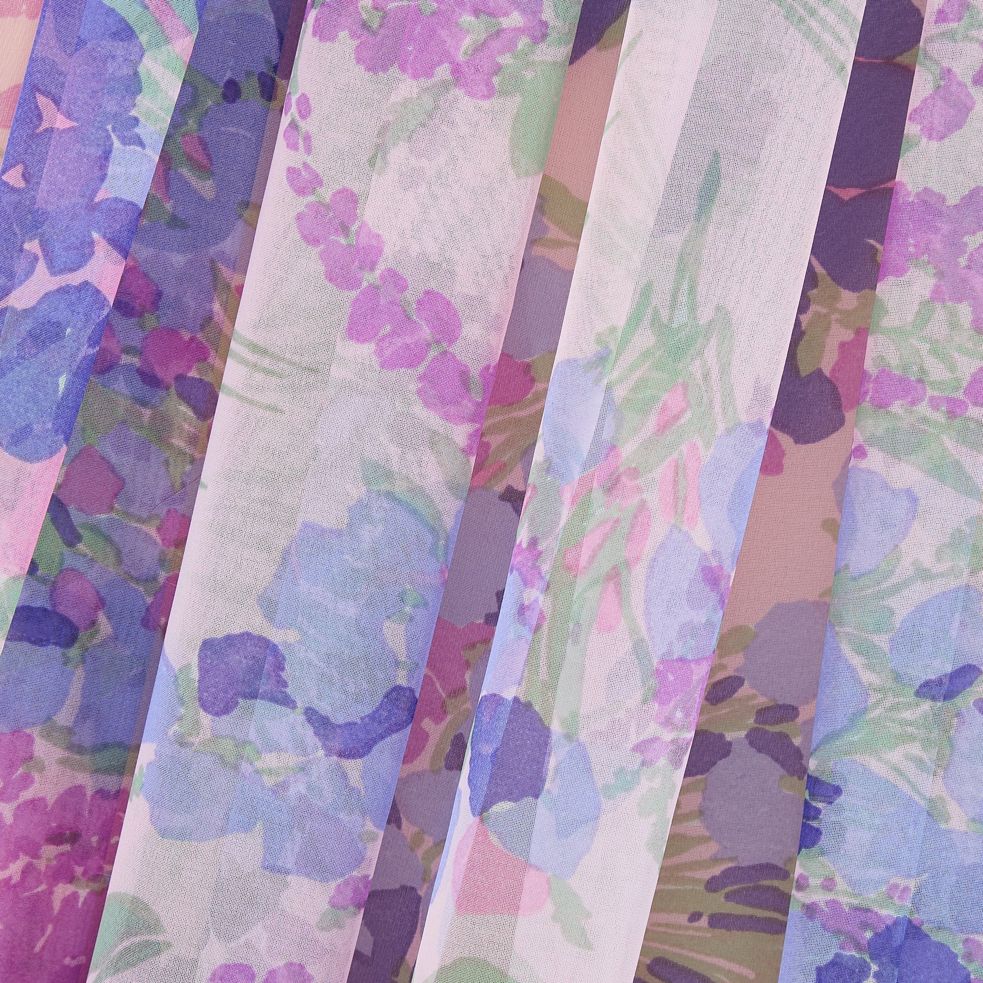 1970s Mignon Lilac Floral Chiffon Maxi Skirt Suit - Image 6