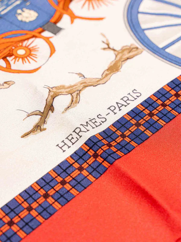 1975 Hermès “The Bull & Mouth” Philippe Ledoux 90cm Silk Twill Scarf - Image 5