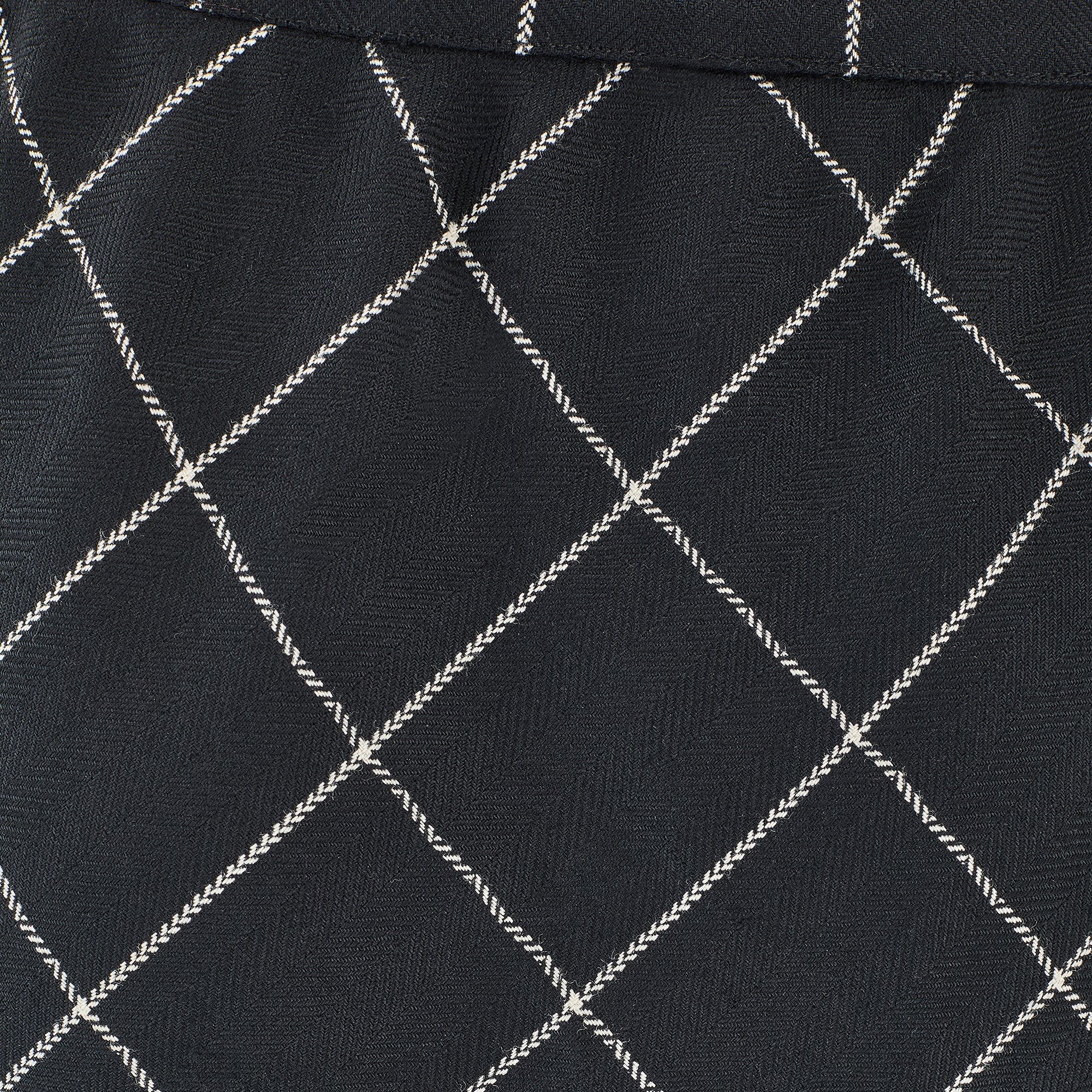 1986 Emanuel Ungaro Black White Plaid Skirt Suit with Velvet Trim - Image 7