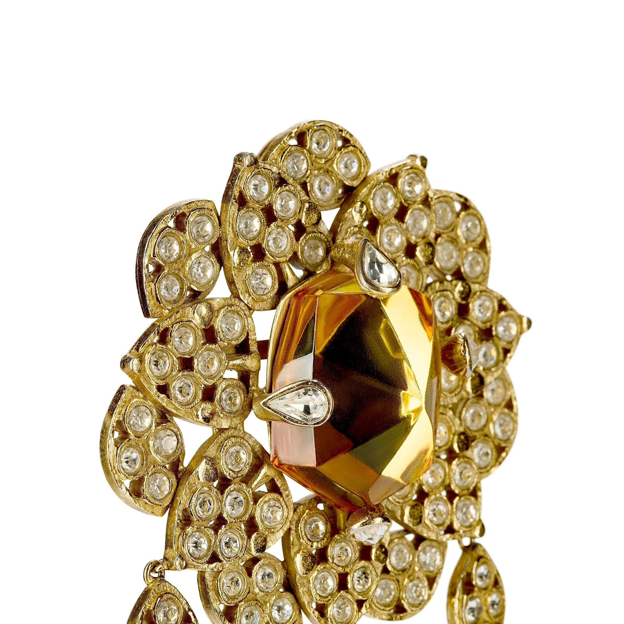1986 Yves Saint Laurent Haute Couture Gold Brooch and Necklace - Image 16