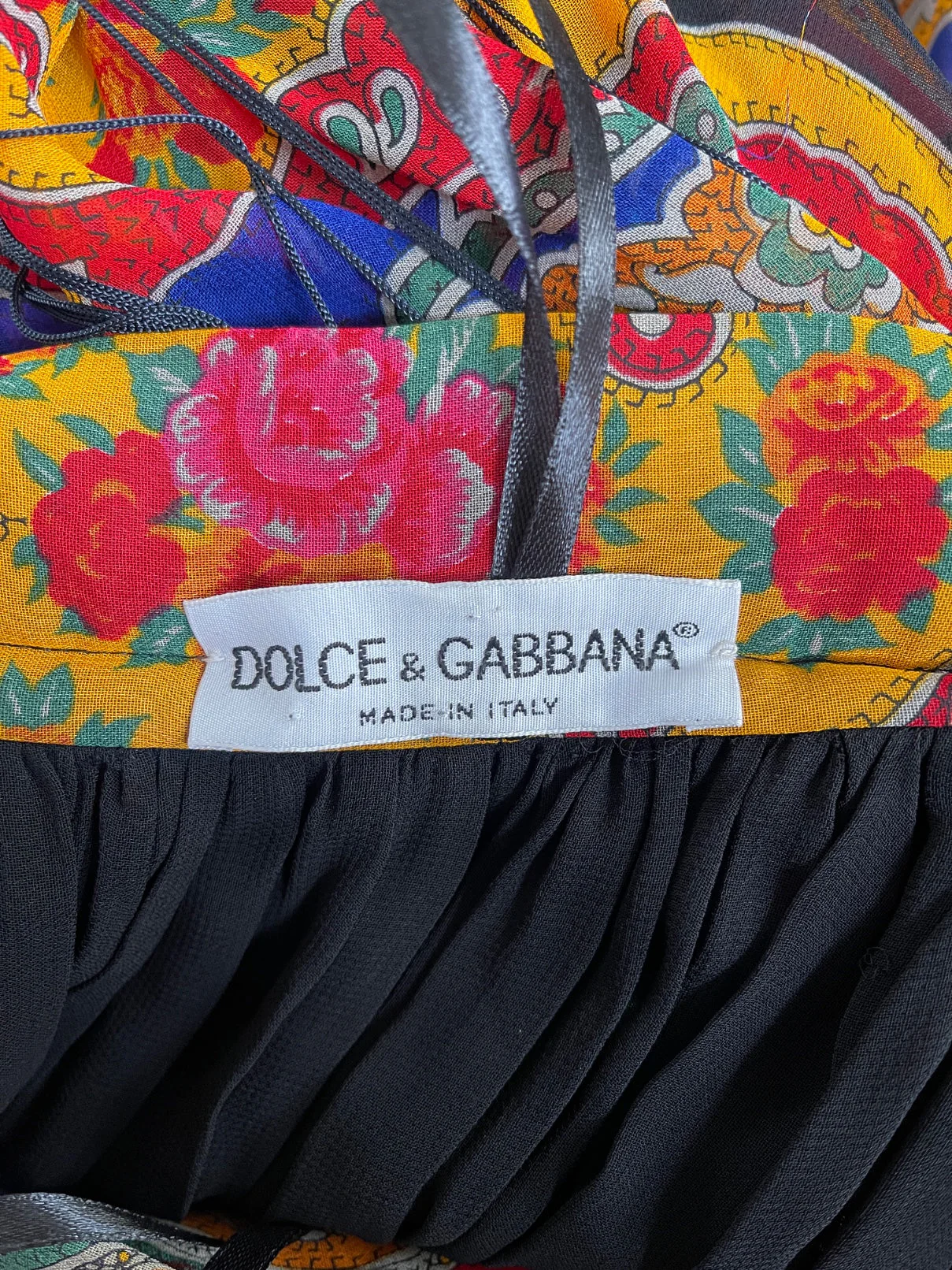 1993 Dolce & Gabbana Runway Floral Paisley Fringe Maxi Skirt - Image 12