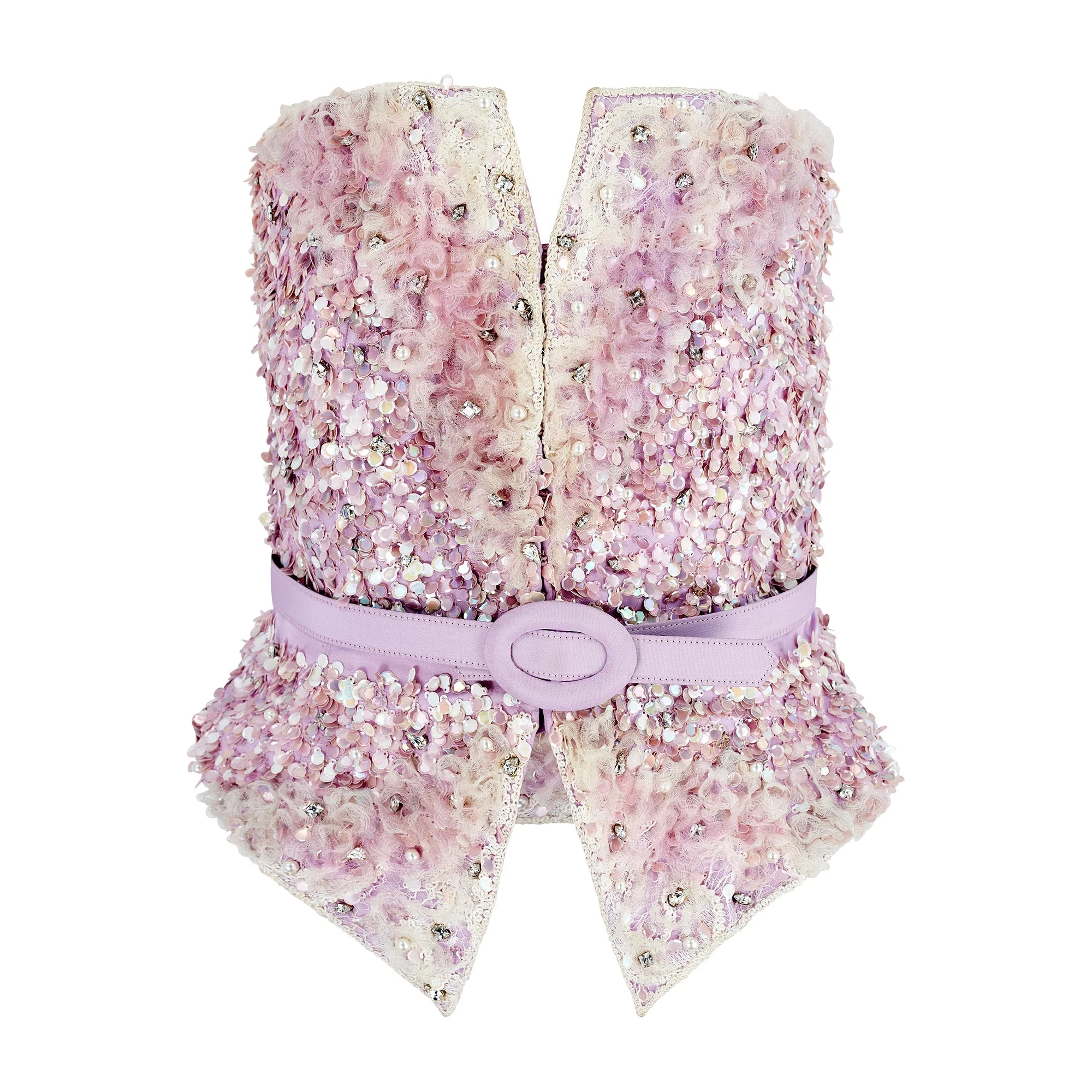 1995 Christian Lacroix Runway Haute Couture Lilac Corset and Skirt Set - Image 2