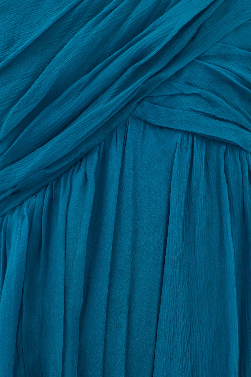 2008 Christian Dior by John Galliano Teal Silk Chiffon Dress - Image 12