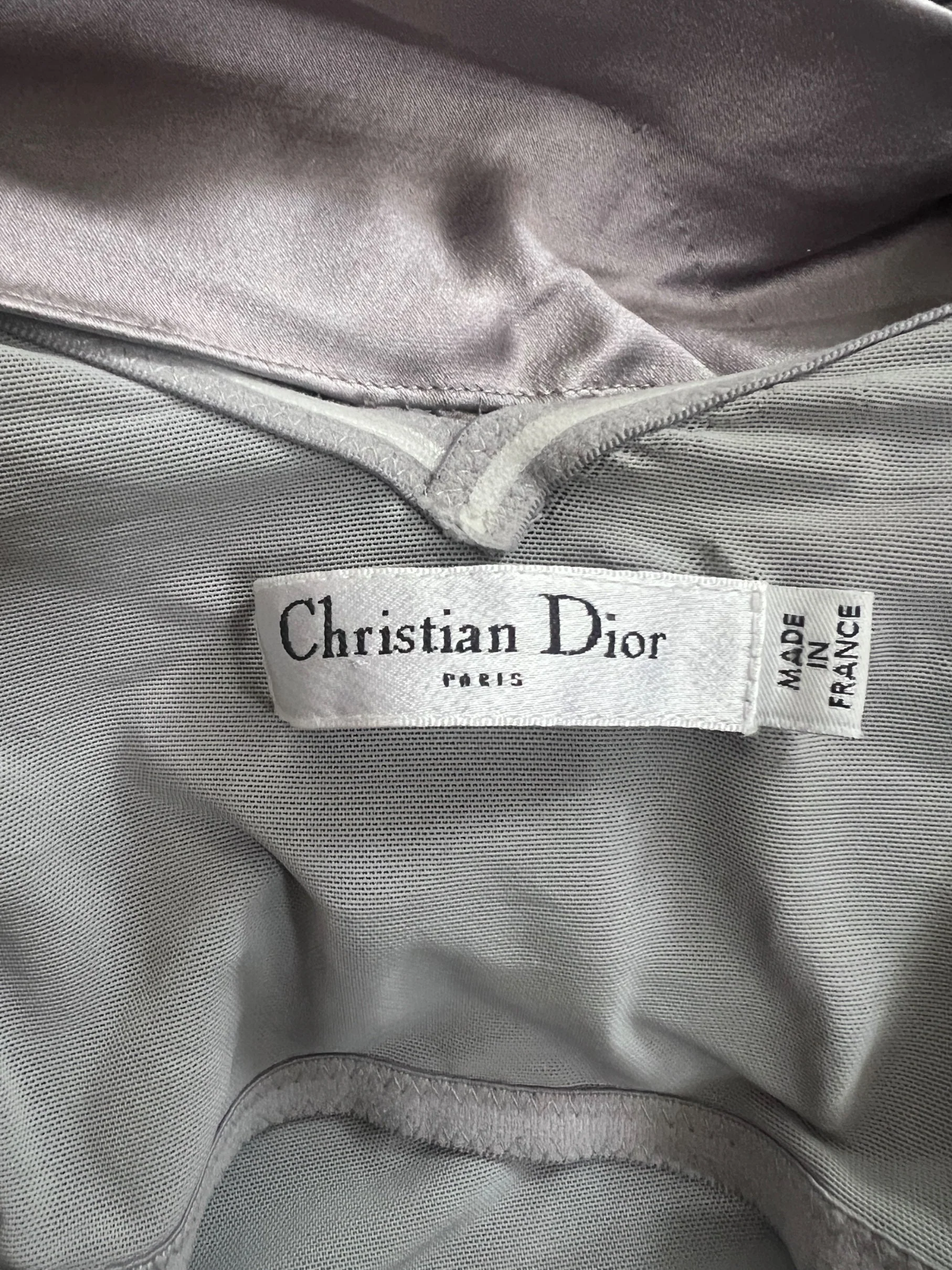 2008 Christian Dior Lilac Ice Blue Dress with Rose Appliqué - Image 8