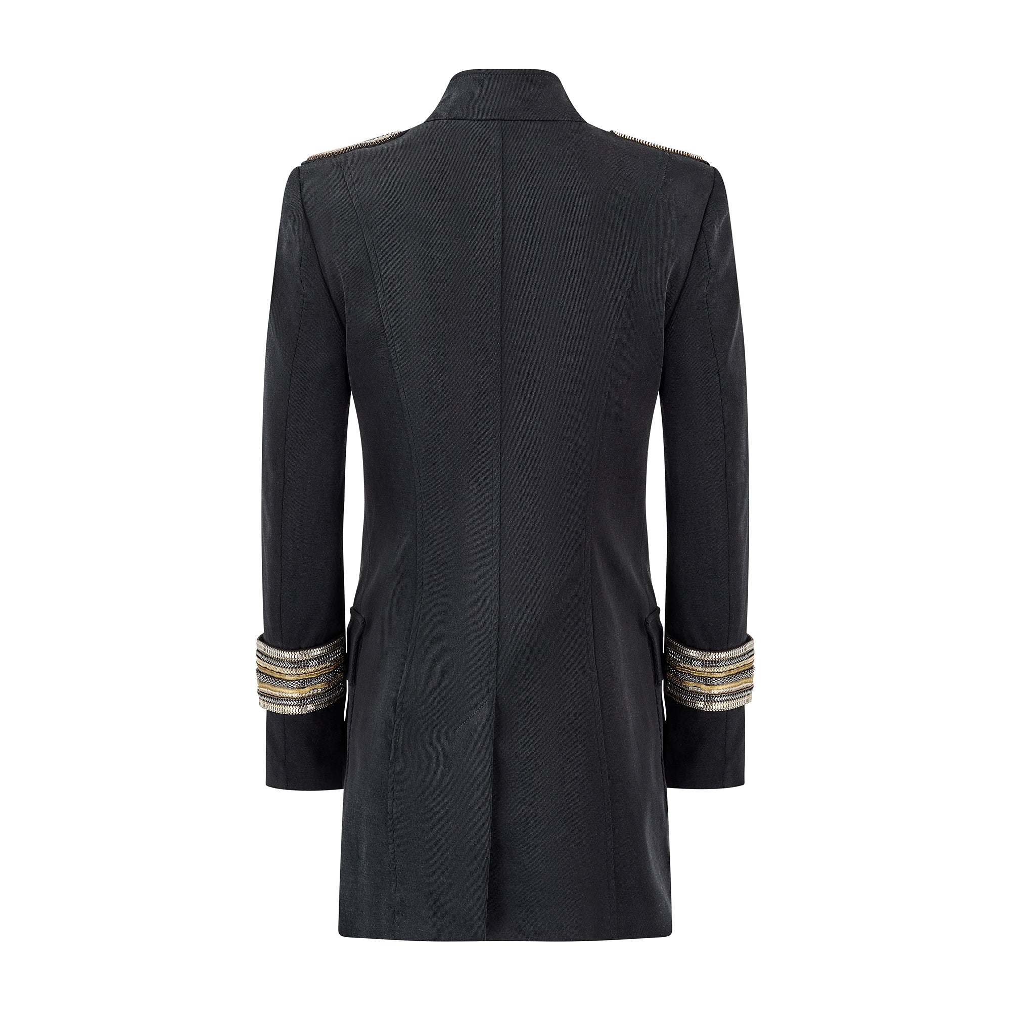 2010s Balmain Military Jacket with Metal Braid Epaulettes and Cuffs - Image 3