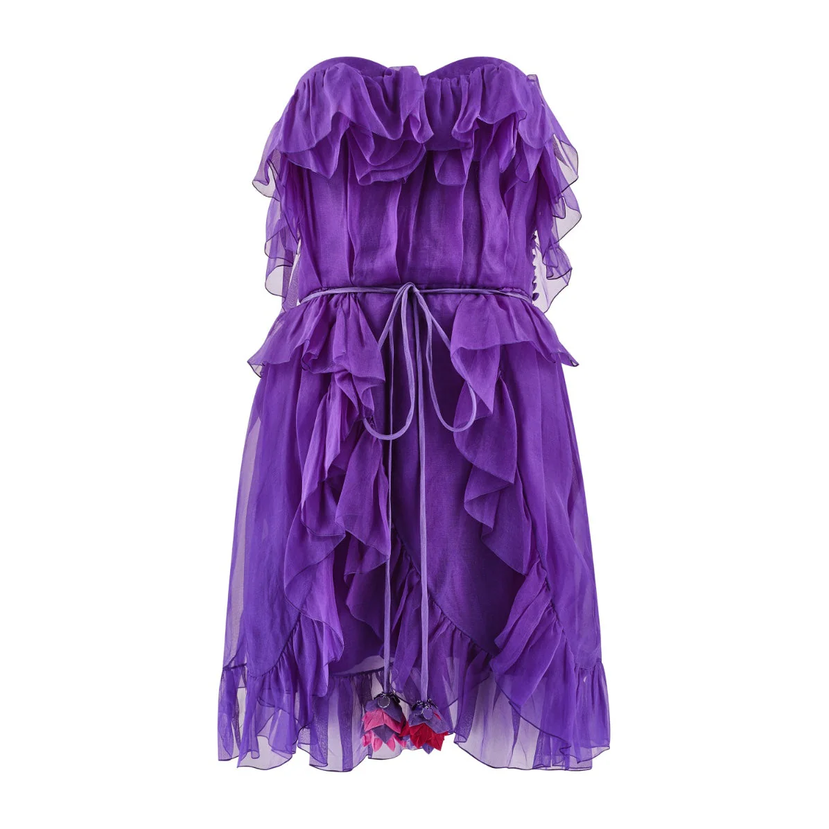 2011 John Galliano for Christian Dior Runway Purple Chiffon Mini Dress