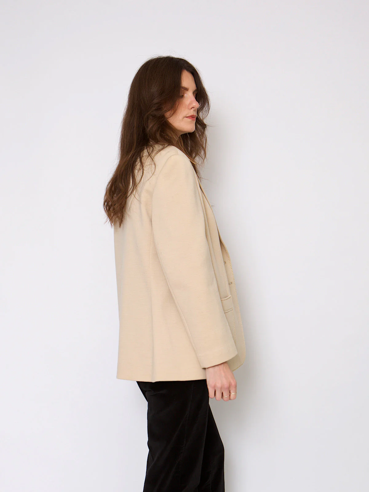 60s wool blazer jacket beige single breasted - Image 16