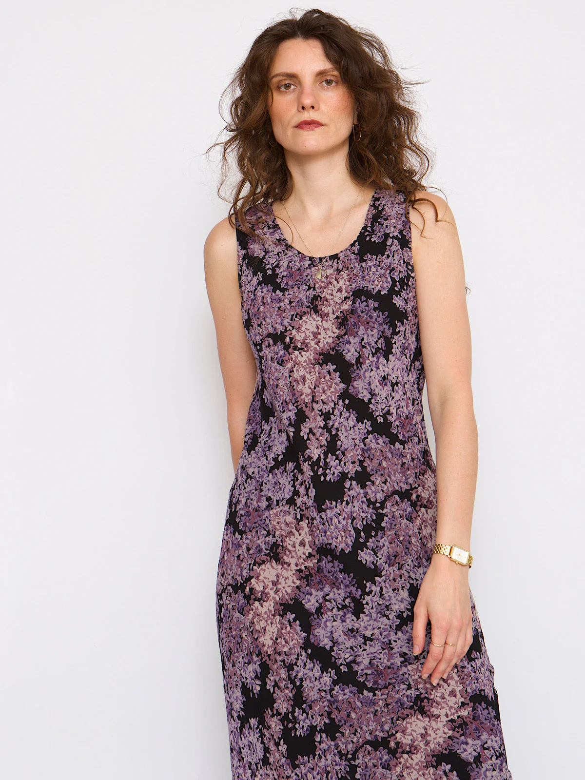 90s slip dress maxi length small flower print - Image 3
