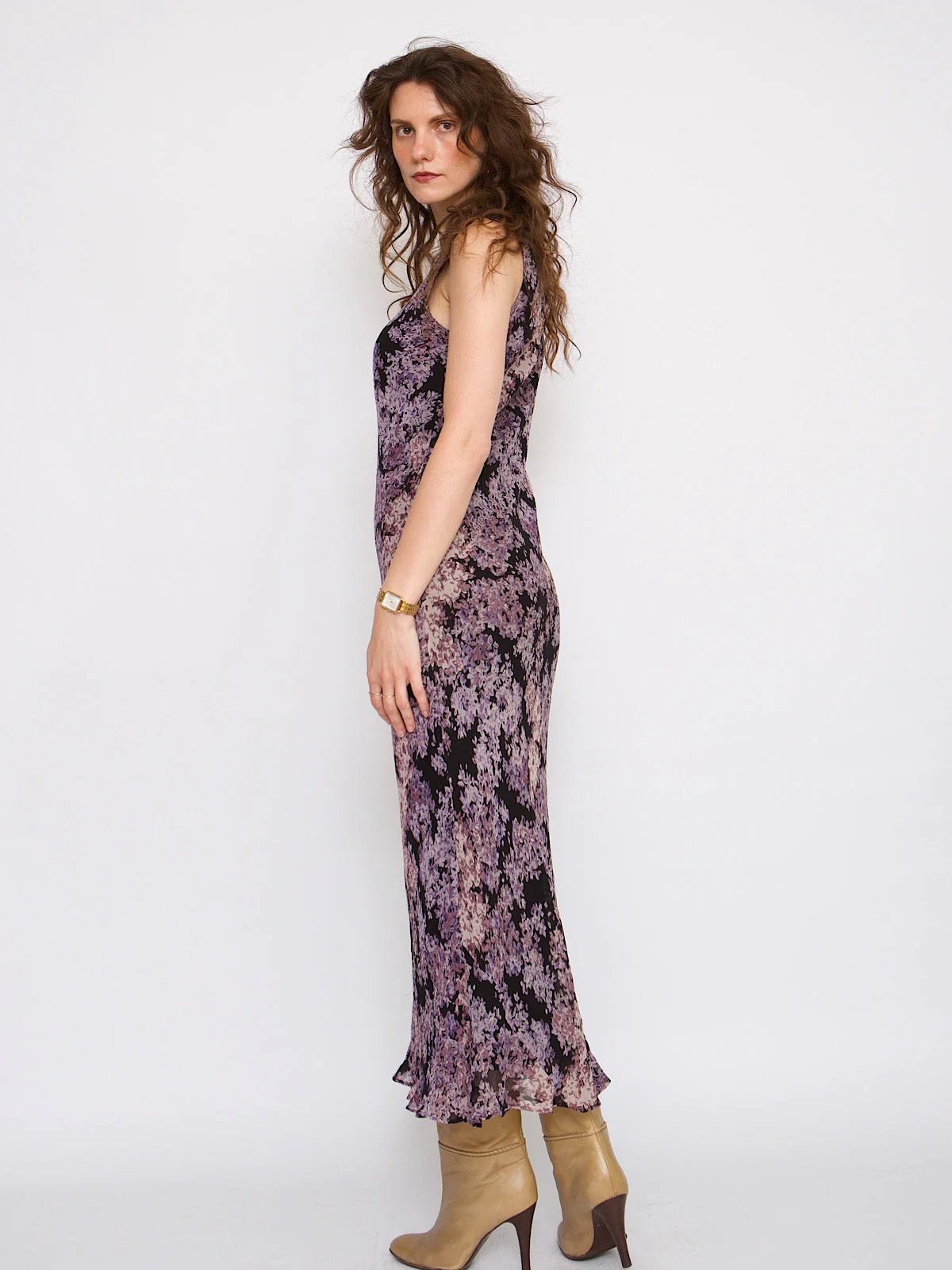 90s slip dress maxi length small flower print - Image 5