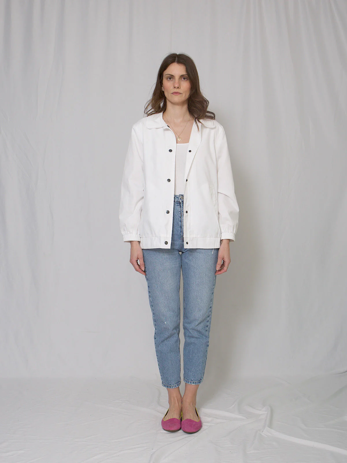 90s Vintage white cotton jacket