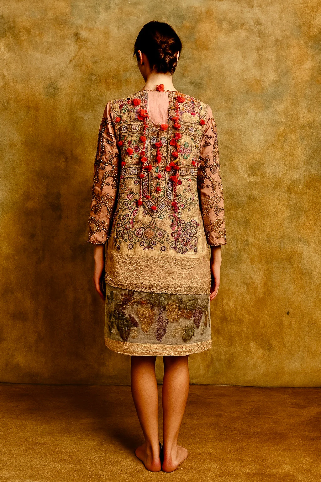 Alice, 70s beaded hand dyed coat with Edwardian beaded patchwork - Image 2