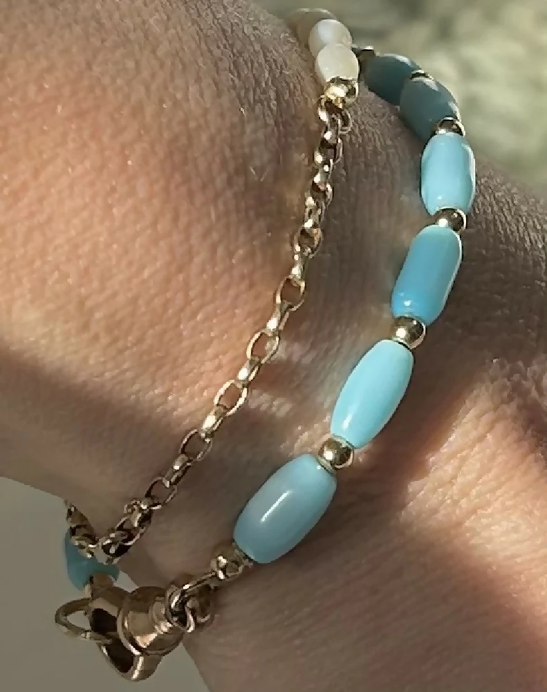 Aqua Mother of Pearl Bracelet - Image 2