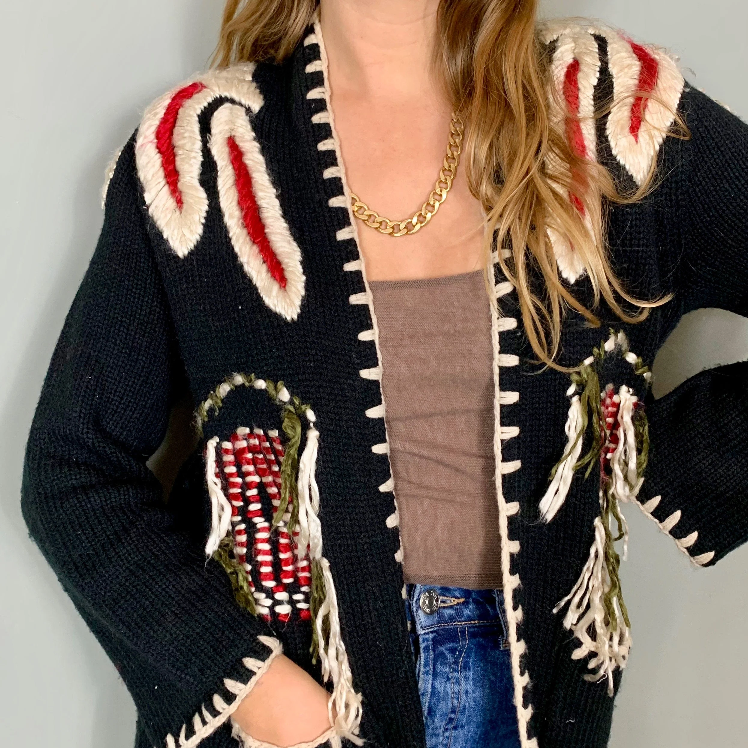 Arianna, embroidered fringed jacket - Image 5
