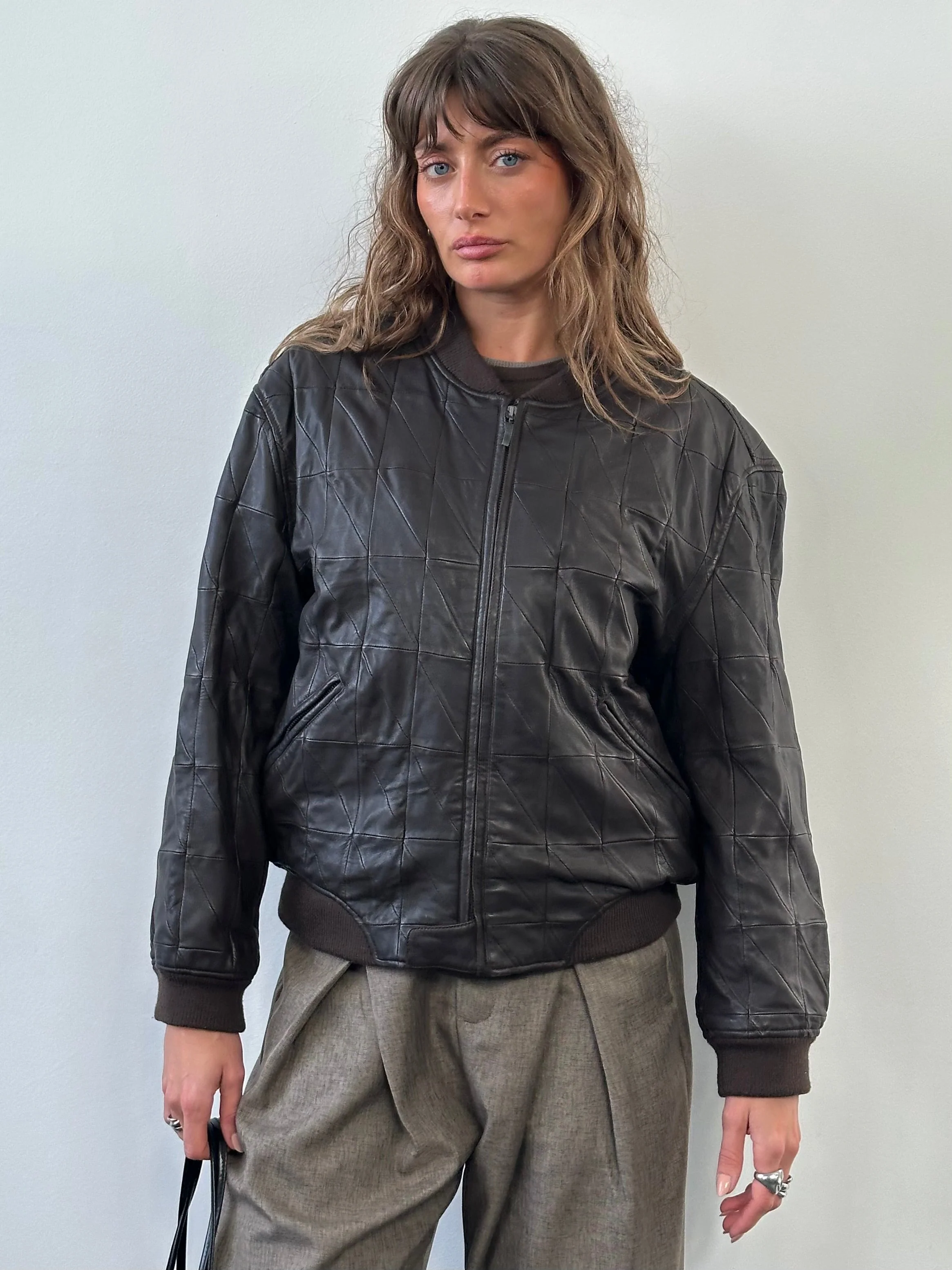 Armani Collezioni 2000s Leather Bomber Jacket - S/M - Image 26