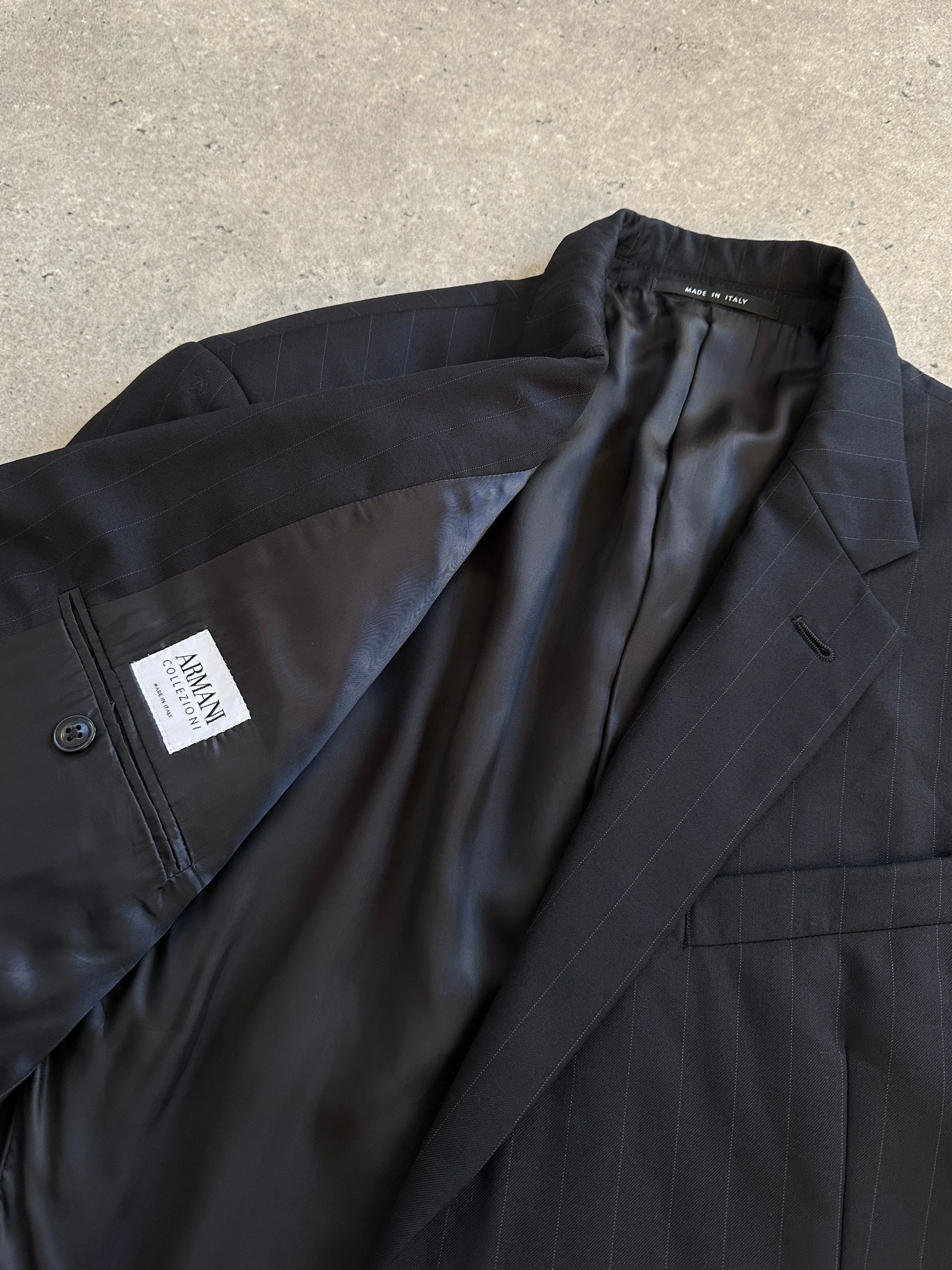 Armani Collezioni 2000s Pure Wool Stripe Single Breasted Blazer - 44L/XXL - Image 16