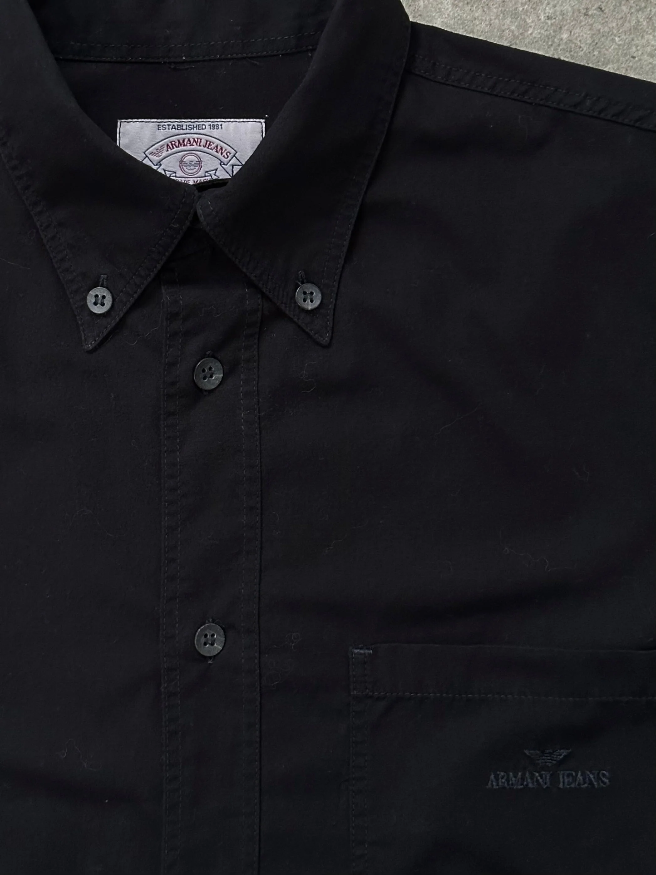 Armani Jeans 1990s Cotton Logo Shirt - L/XL - Image 25