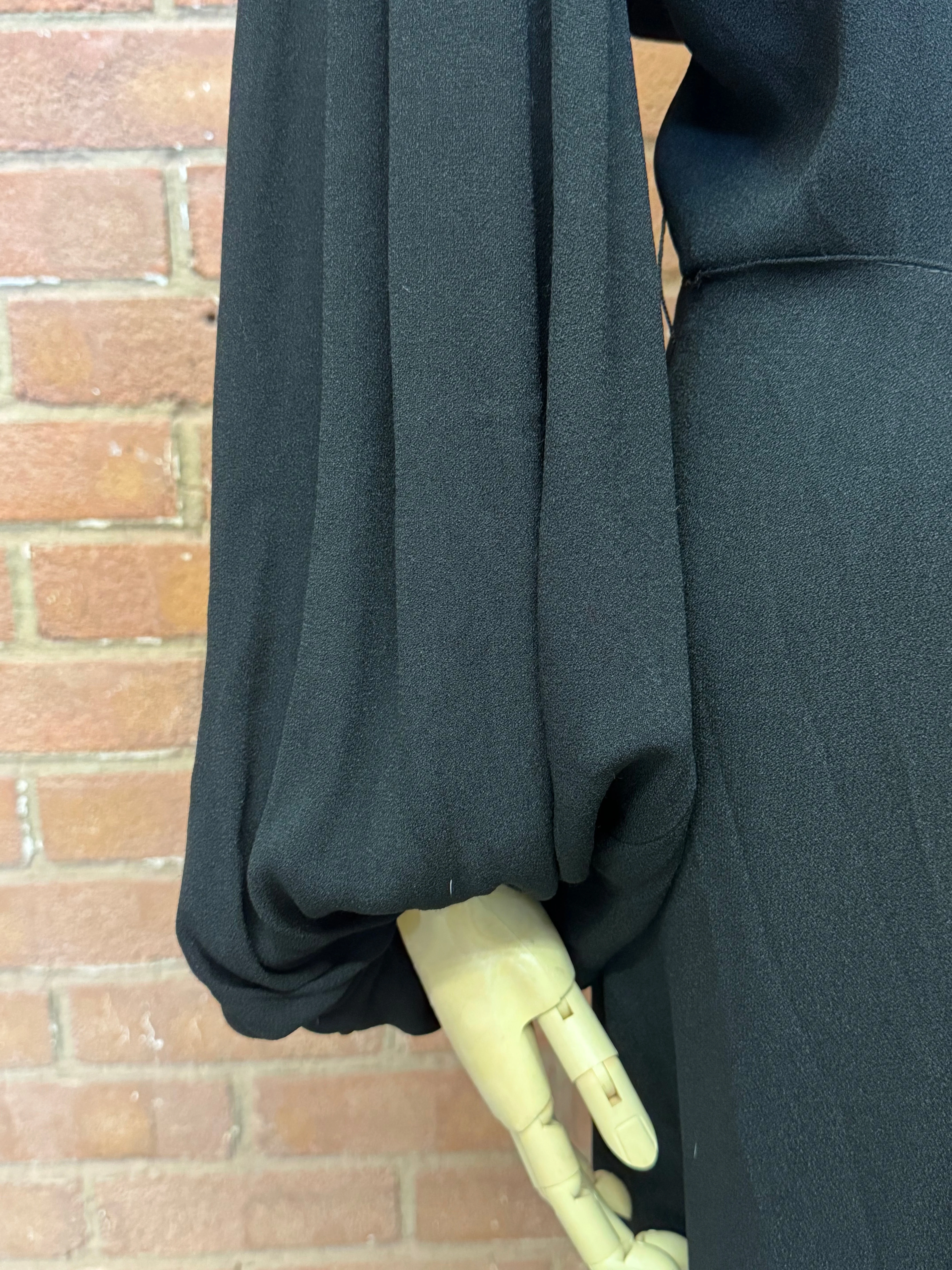 Beluga, reworked 30s black crepe and rhinestone jumpsuit with balloon sleeves - Image 9