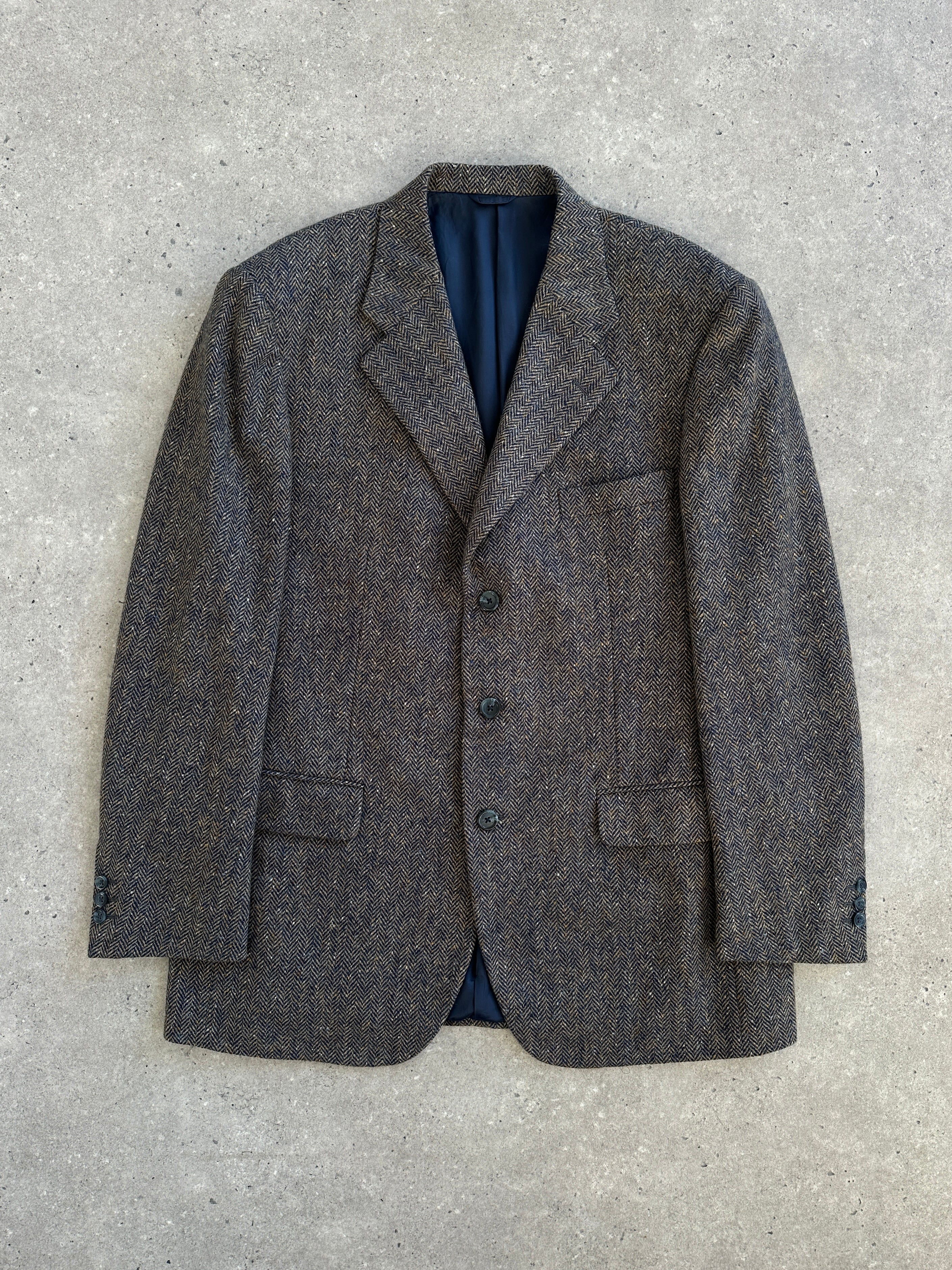 Burberry 1990s Herringbone Pure Wool Single Breasted Blazer - 42R/XL - Image 8