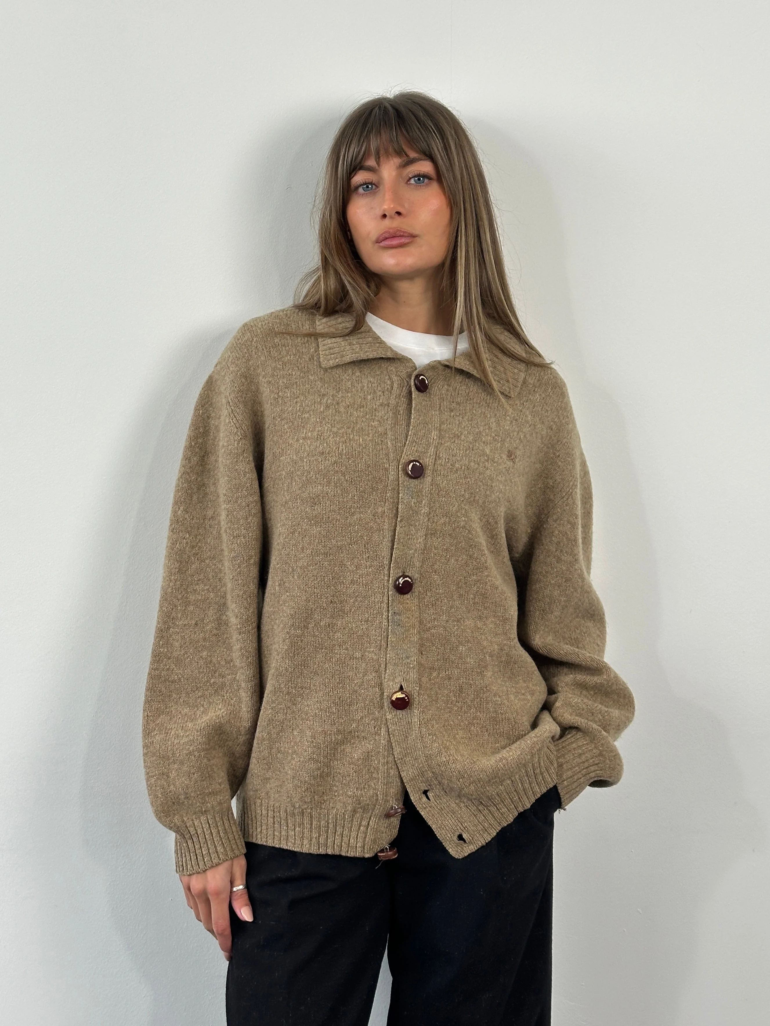 Burberry London 1990s Wool Knitted Logo Cardigan - XL - Image 44