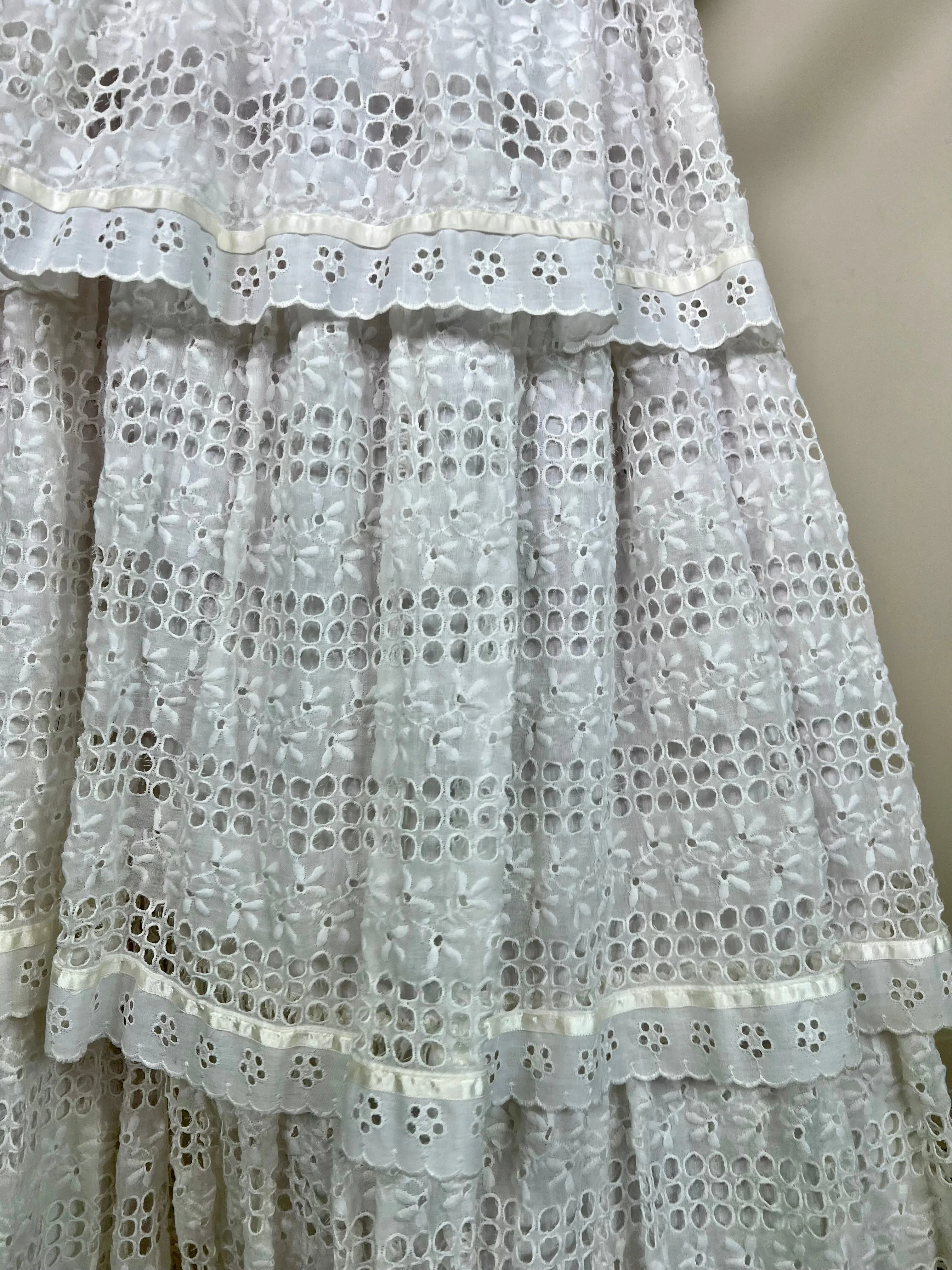 Caline, vintage eyelet tiered skirt - Image 5