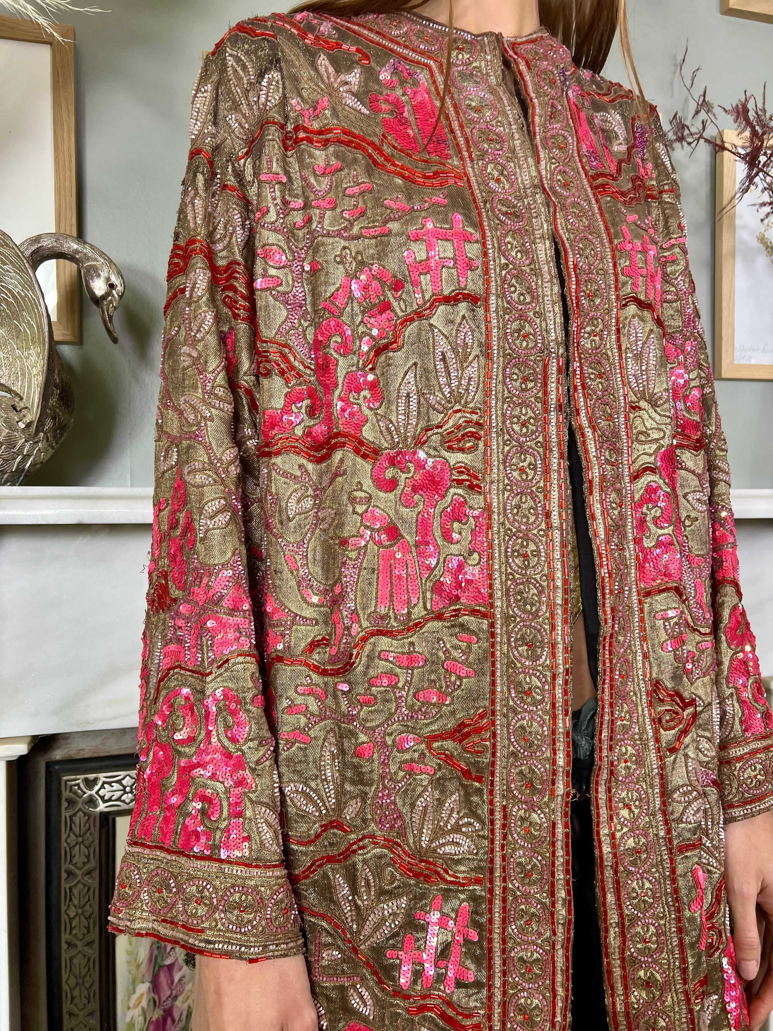 Celeste, 20s Oriental beaded lamé coat - Image 9