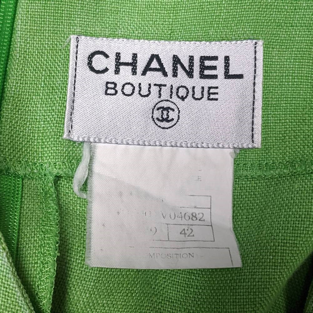 Chanel Apple Green Linen Dress Suit - '90s - Image 210