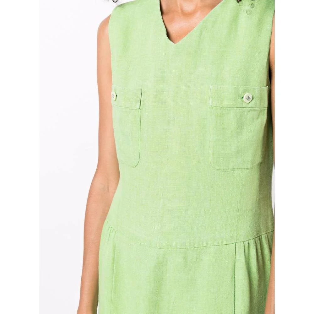Chanel Apple Green Linen Dress Suit - '90s - Image 216