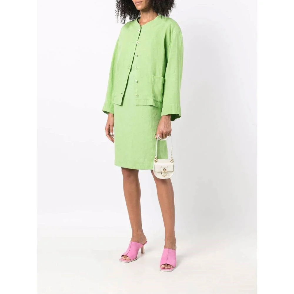 Chanel Apple Green Linen Dress Suit - '90s - Image 23