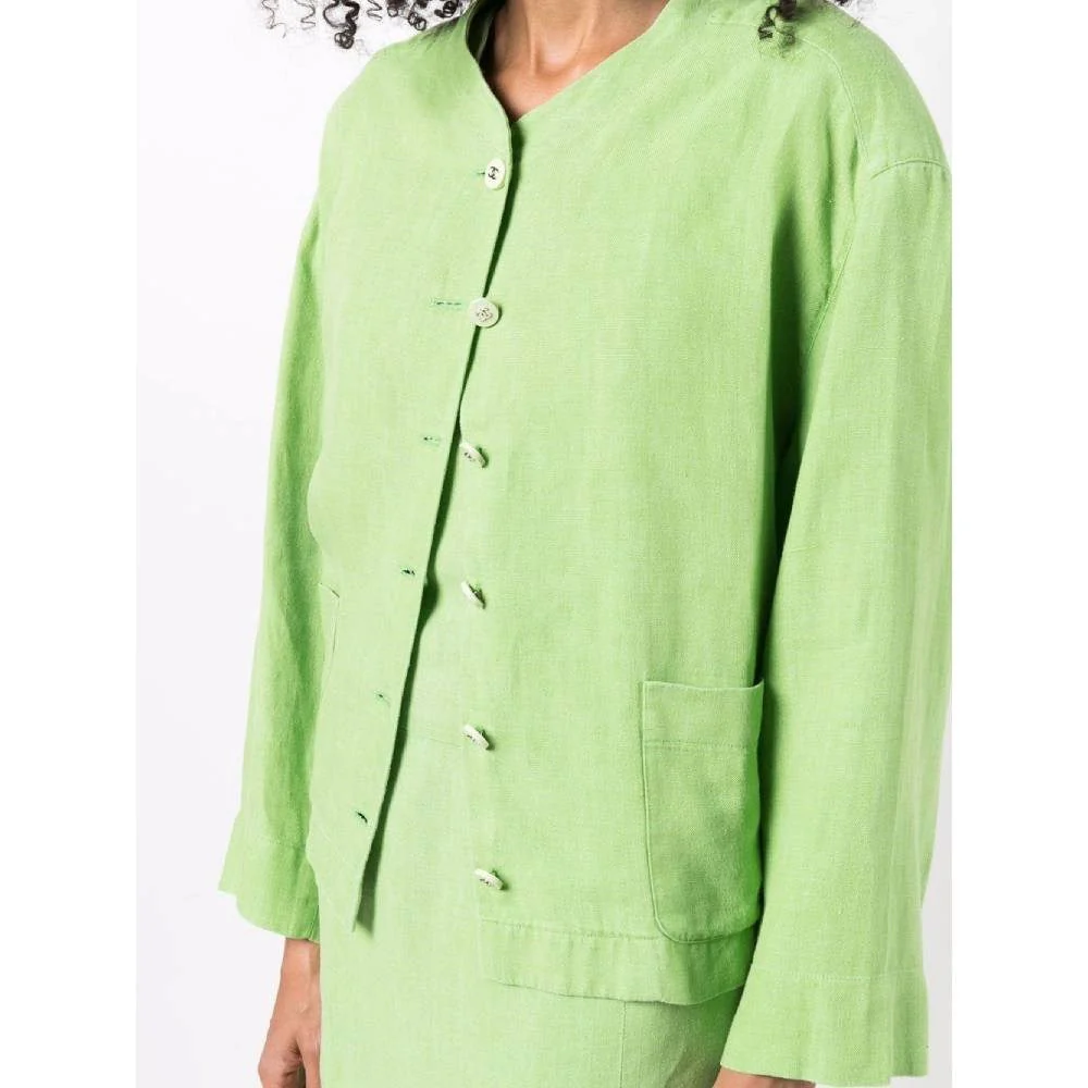 Chanel Apple Green Linen Dress Suit - '90s - Image 33