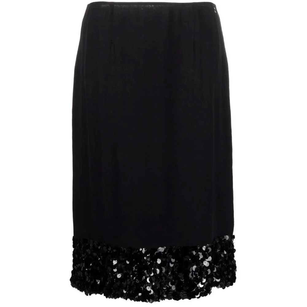 Chanel Black Silk Skirt - 2000s - Image 97