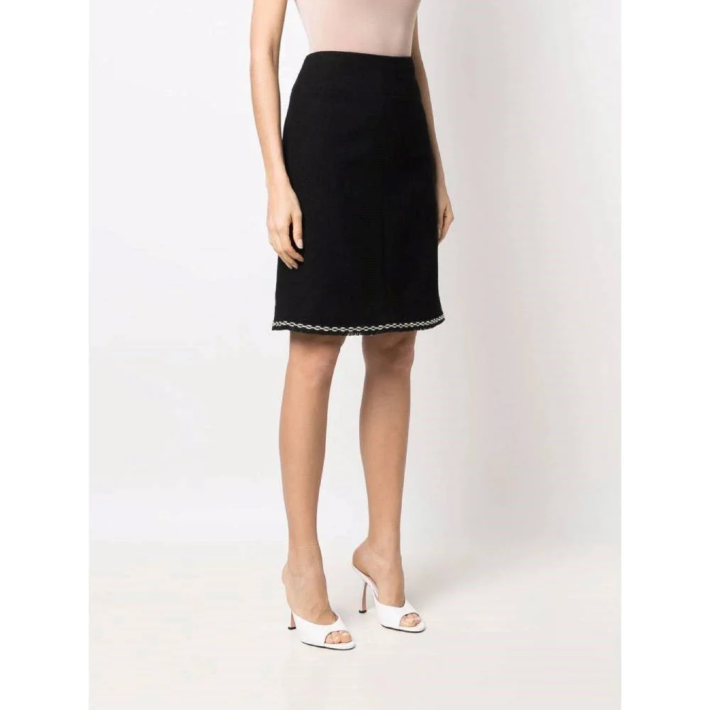Chanel Black Wool Midi Skirt - 2000s - Image 189