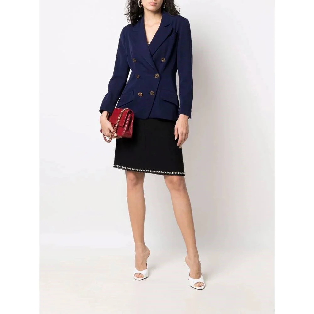 Chanel Black Wool Midi Skirt - 2000s - Image 230