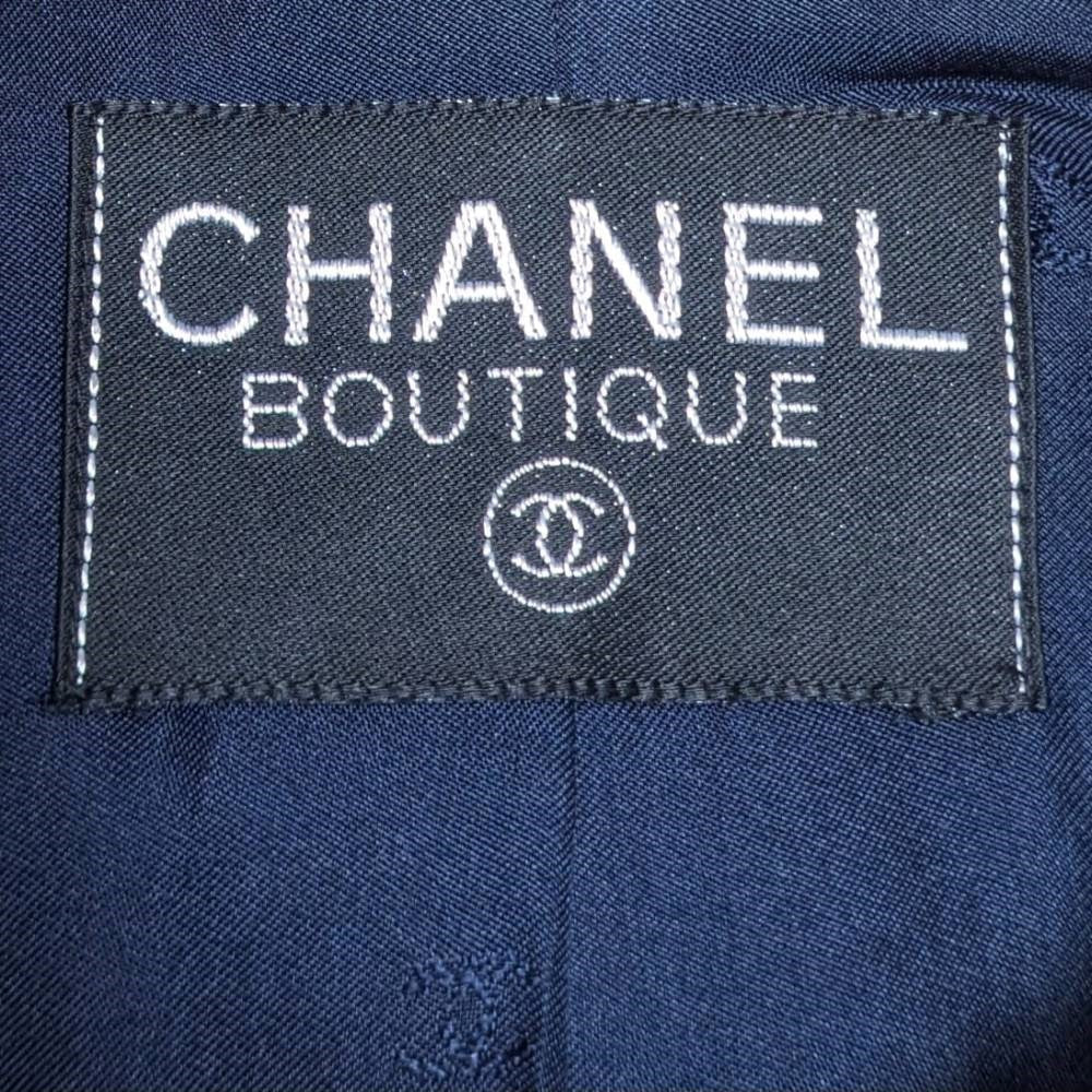 Chanel Blue and Beige Checked Wool Jacket - 2000s - Image 48