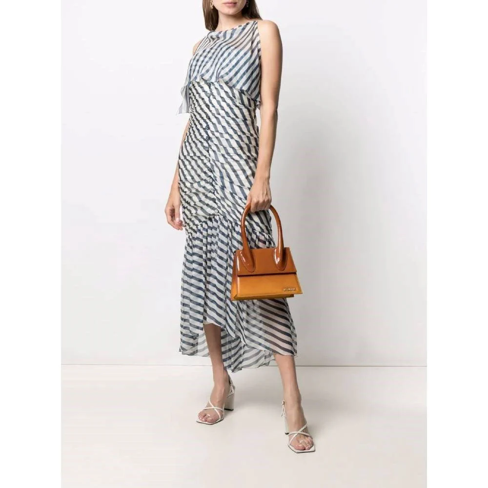 Chanel Blue and White Striped Silk Long Dress - 2000s - Image 194