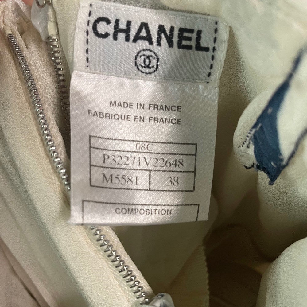 Chanel Blue and White Striped Silk Long Dress - 2000s - Image 48