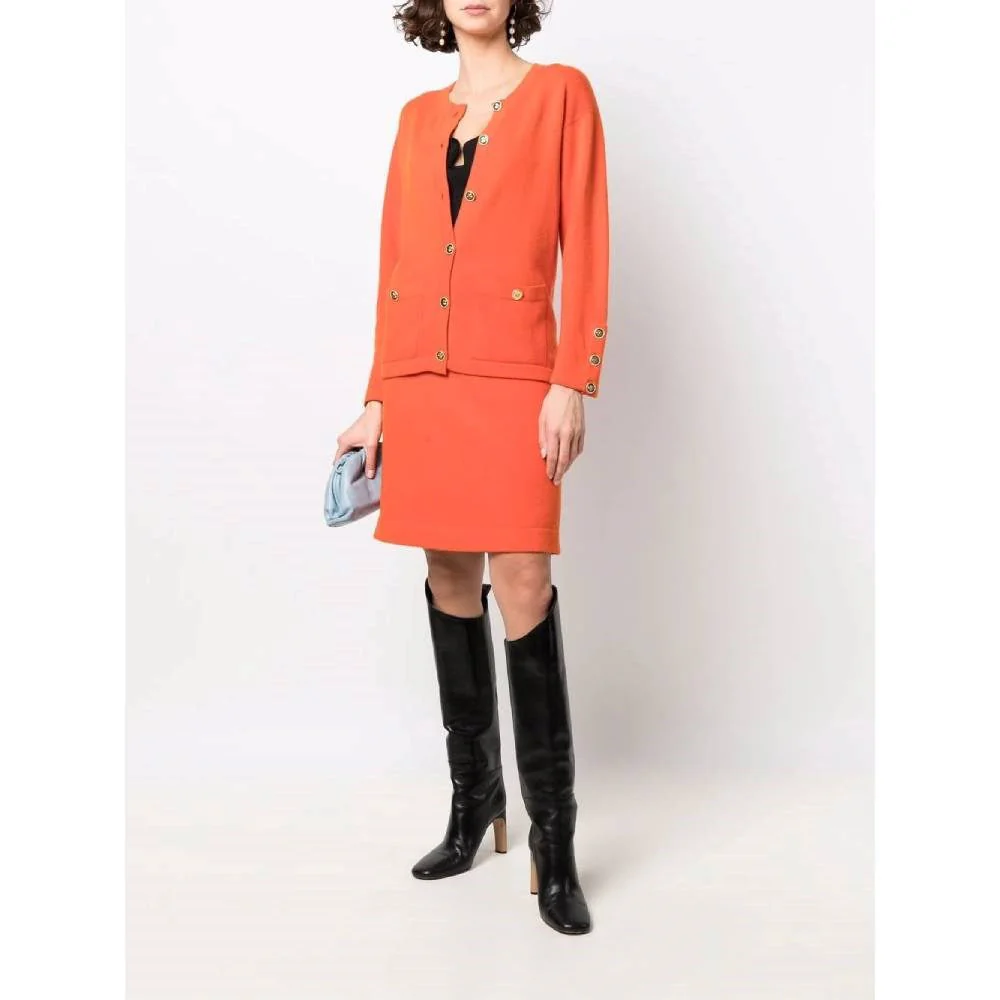 Chanel Orange Cashmere Miniskirt - '80s - Image 236