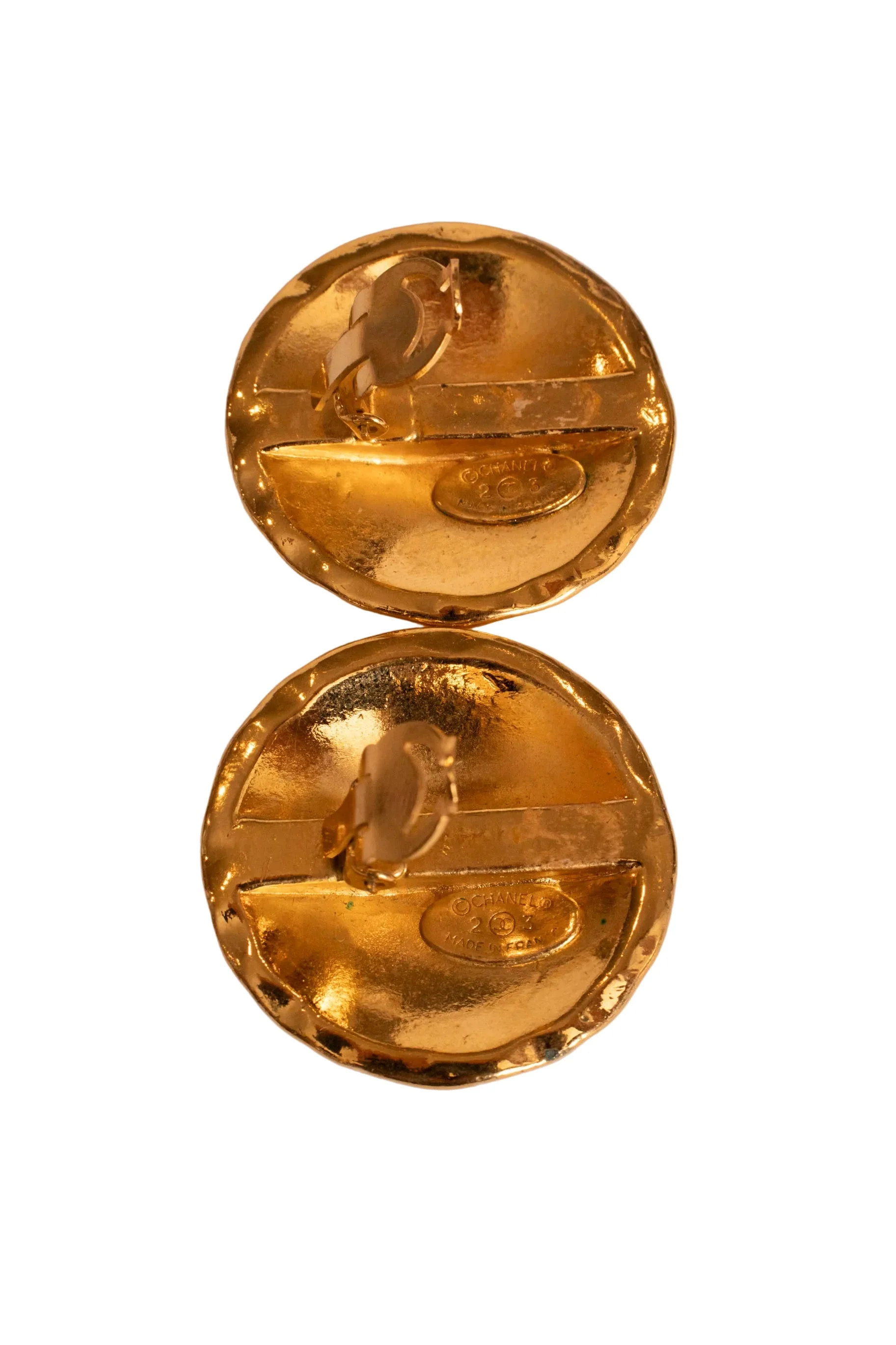 Chanel Quilted Gold Earrings - Image 20