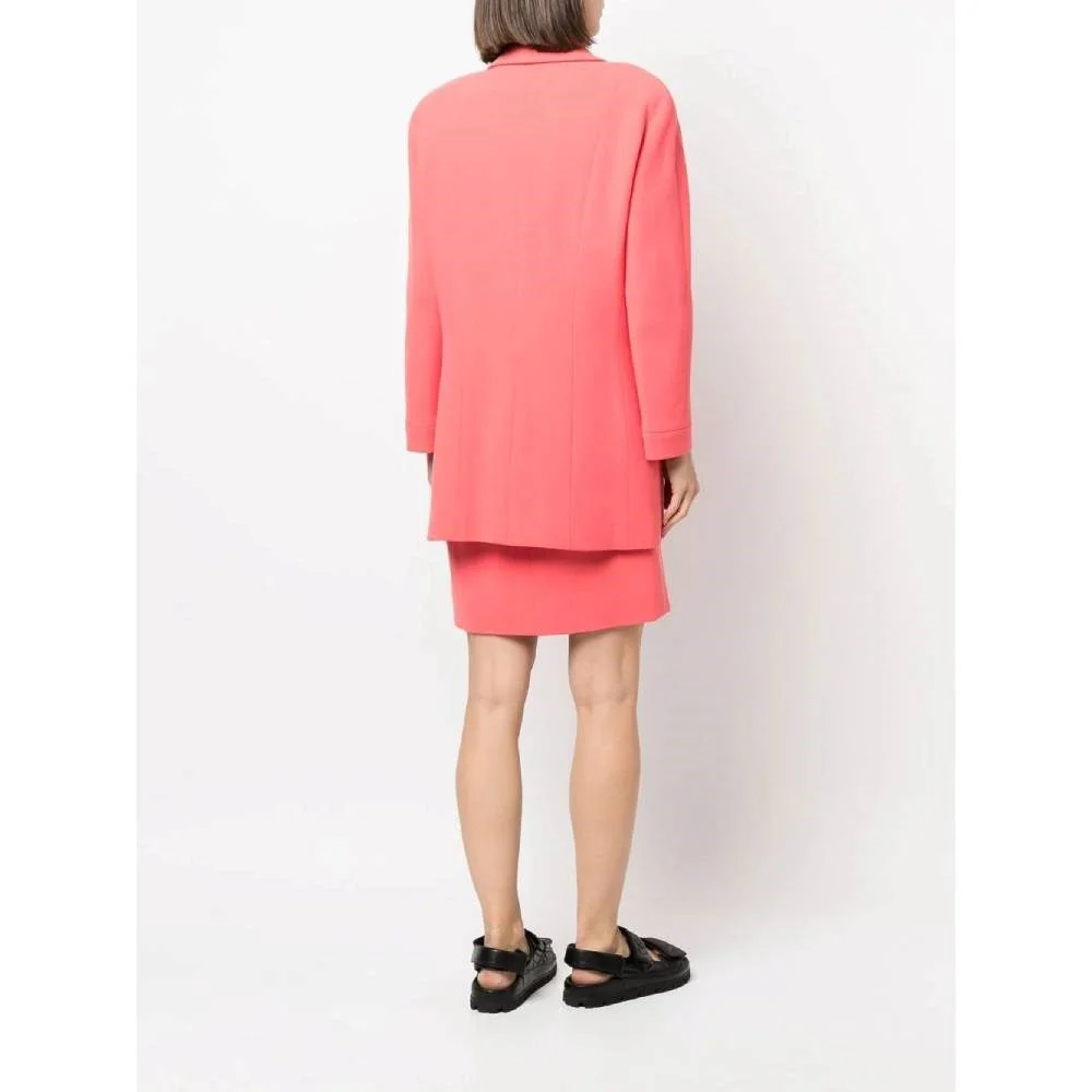 Chanel Salmon Pink Wool Dress Suit - '80s - Image 4