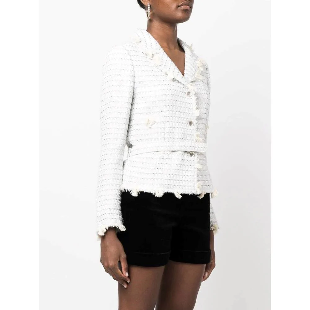 Chanel White Cotton Bouclé Jacket - 2000s - Image 15