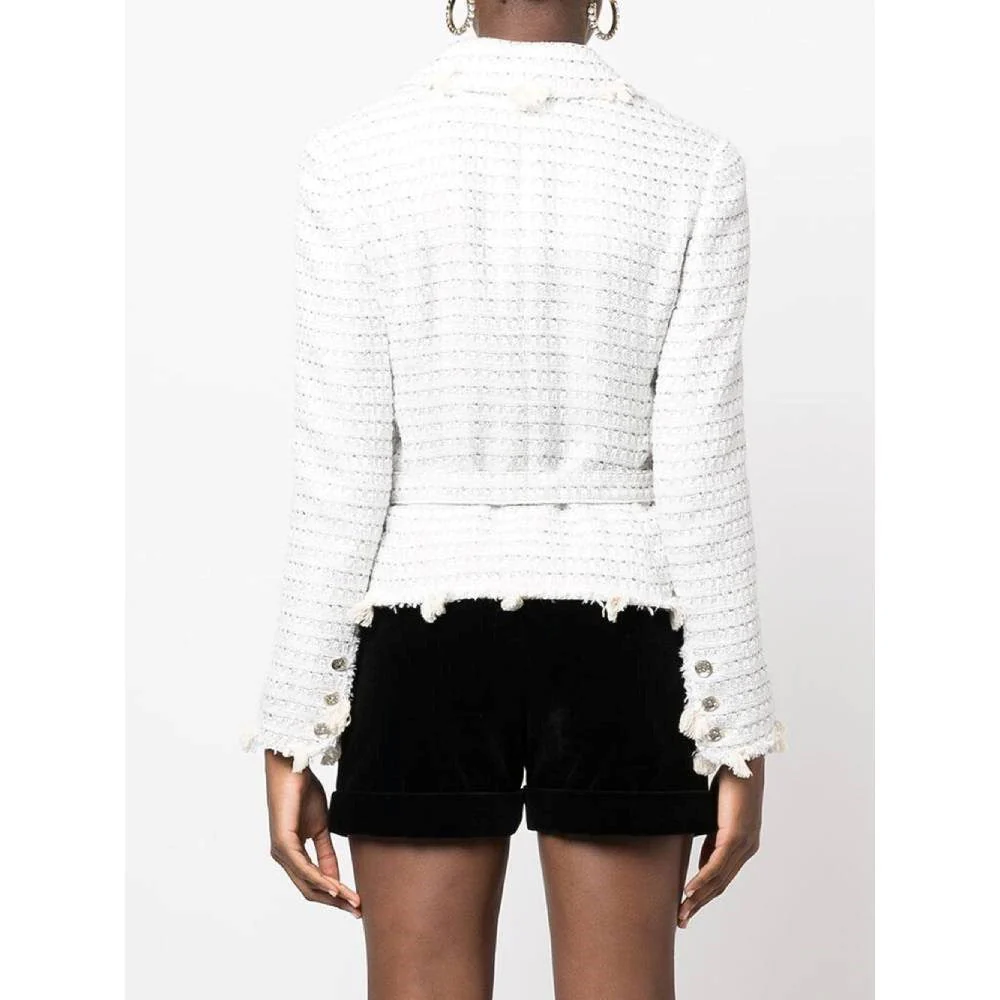 Chanel White Cotton Bouclé Jacket - 2000s - Image 64