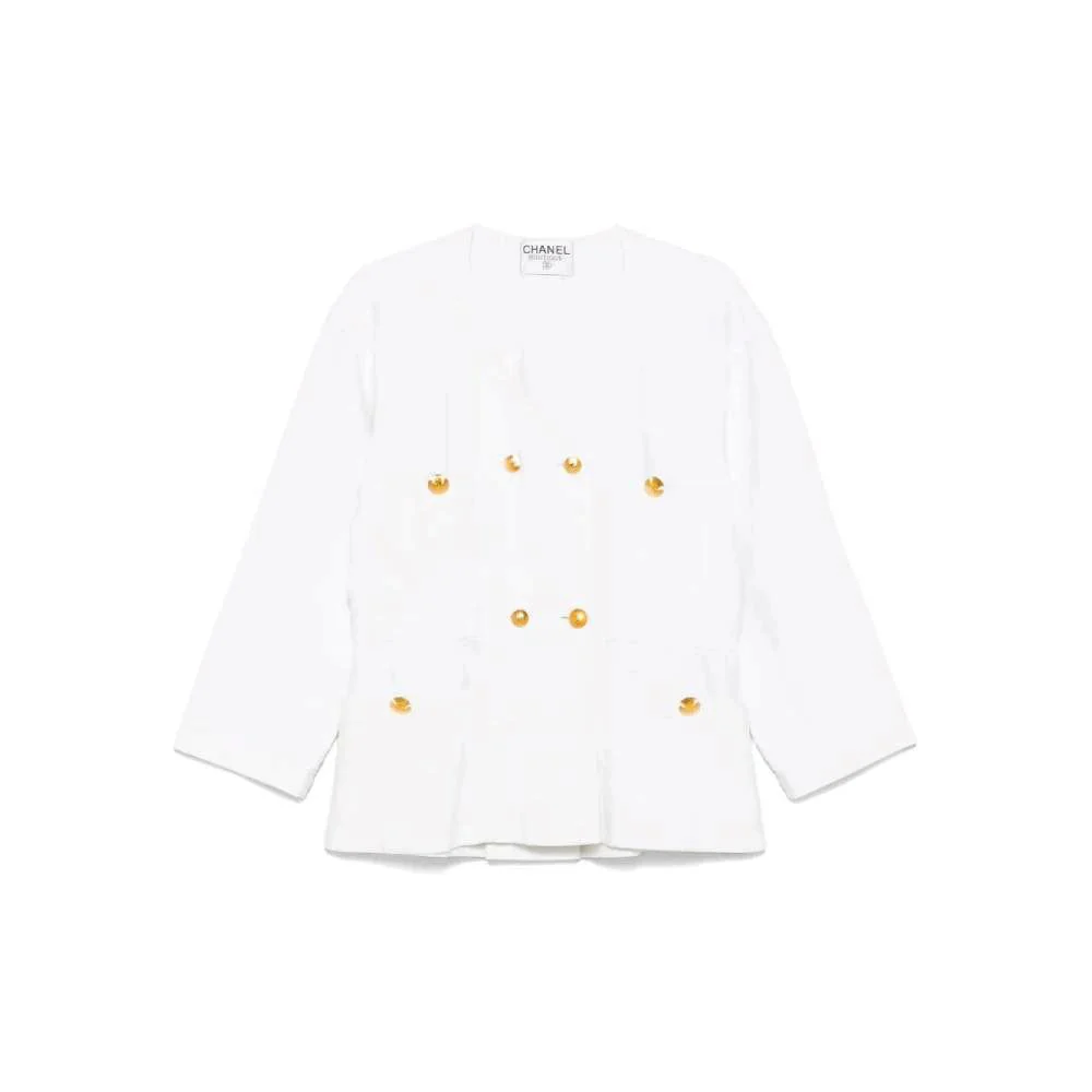 Chanel White Double Breasted Linen Jacket - '90s - Image 190