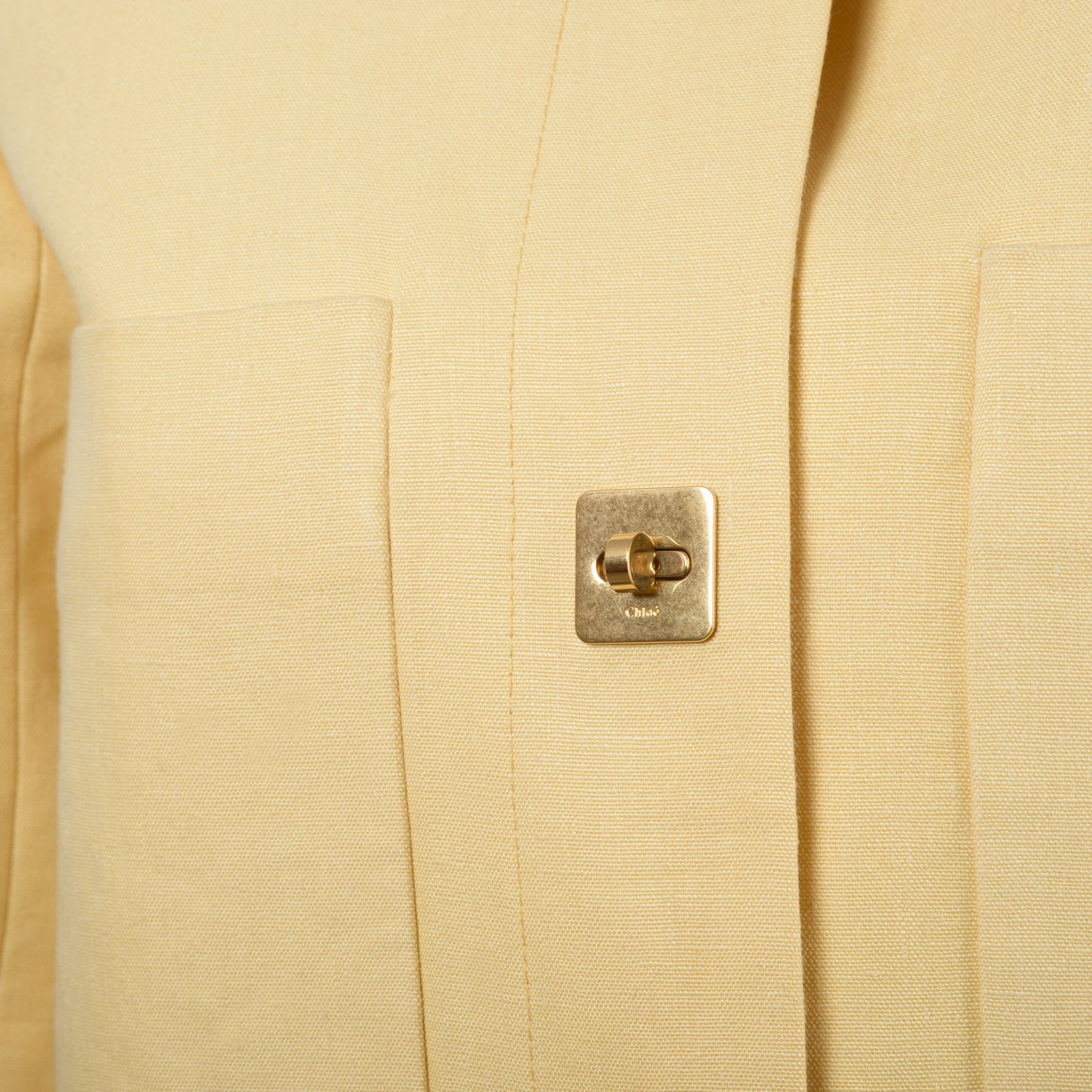 Chloé Lemon Yellow Hemp And Silk Coat With Gold Buttons - '10s - Image 5