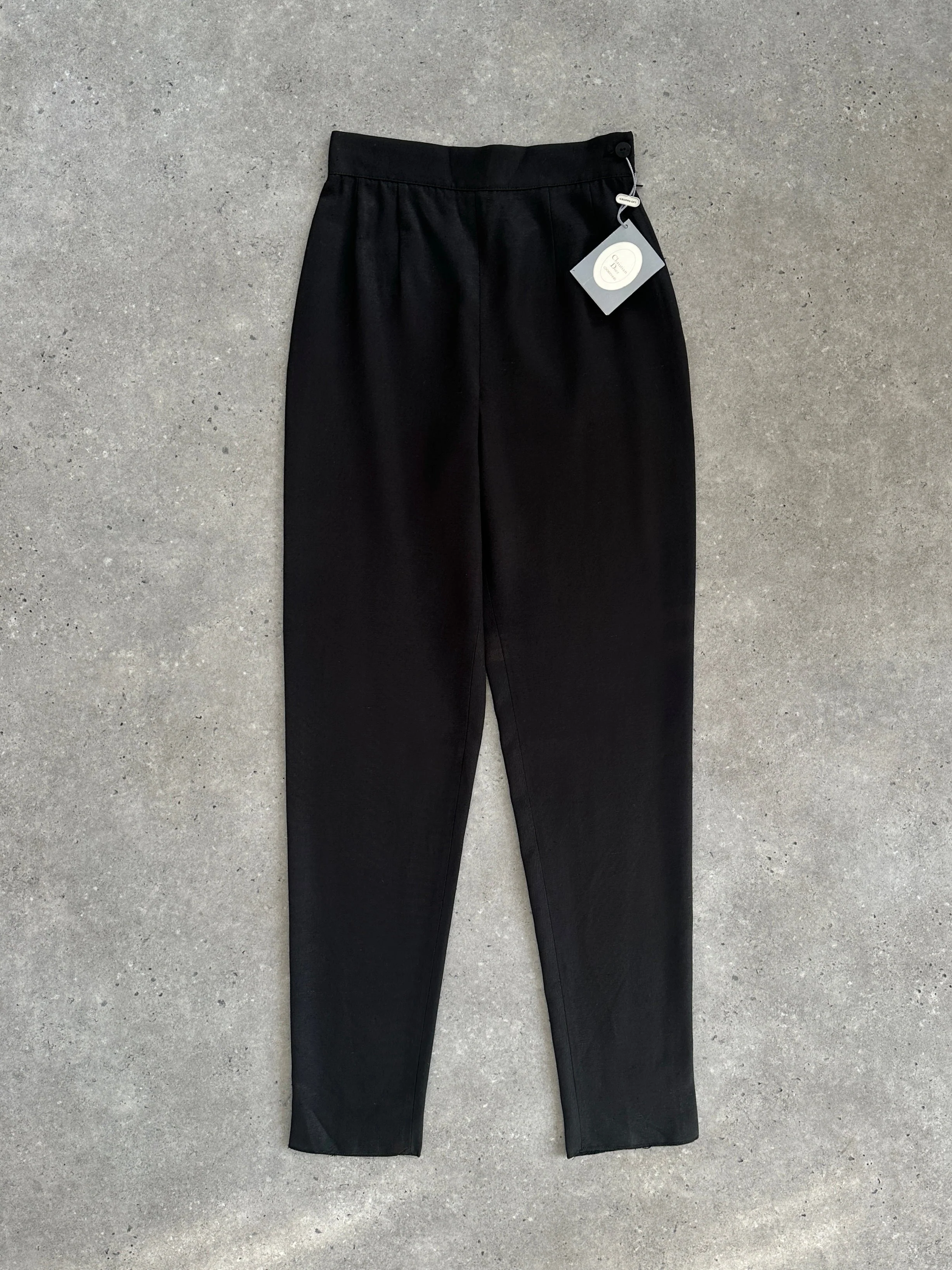 Christian Dior Coordonnes 1990s Silk Tapered Leg Trousers - W24 - Image 5