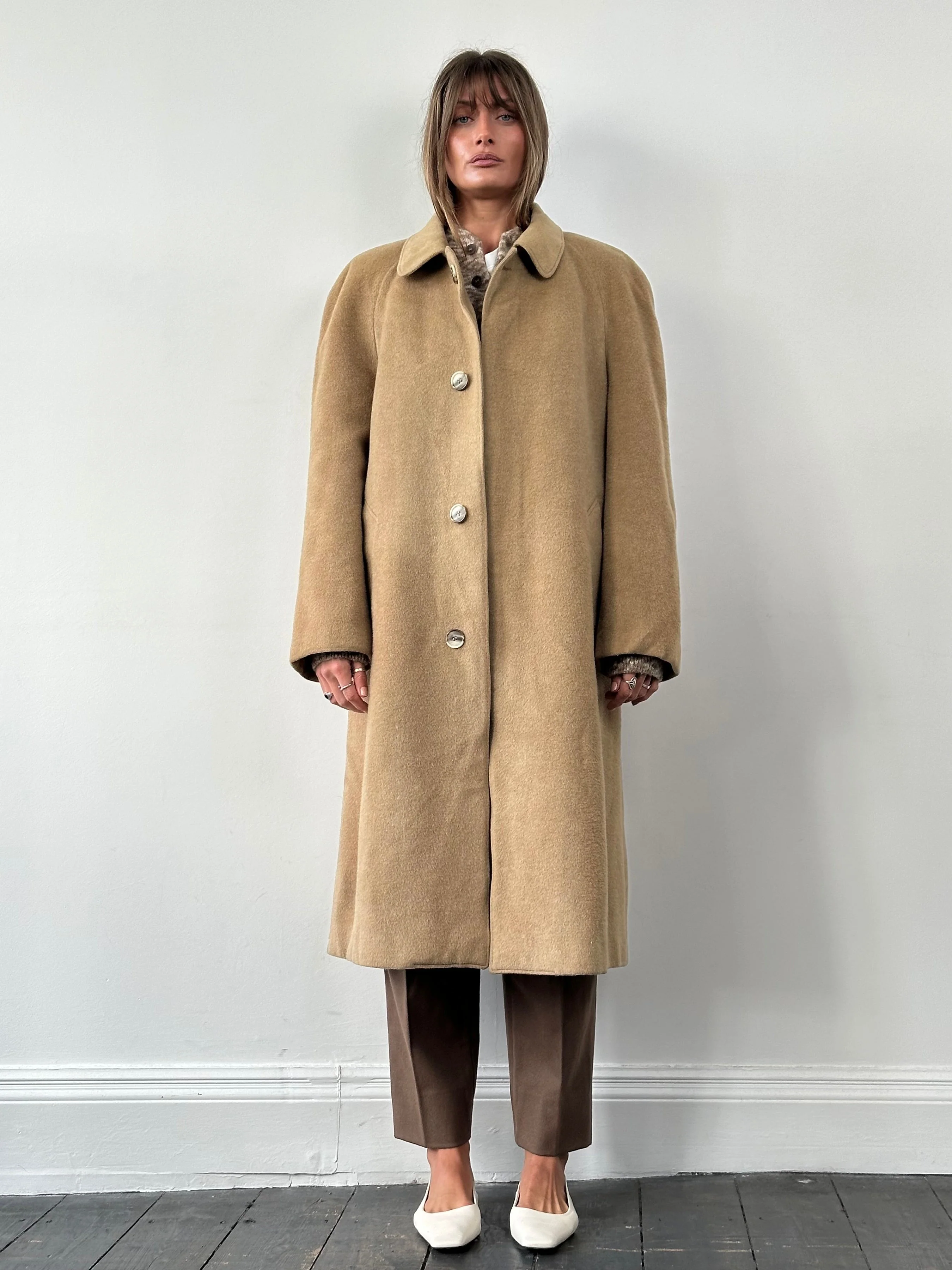 Christian Dior Fuzzy Wool Camel Hair Single Breasted Coat - XL/XXL - Image 5