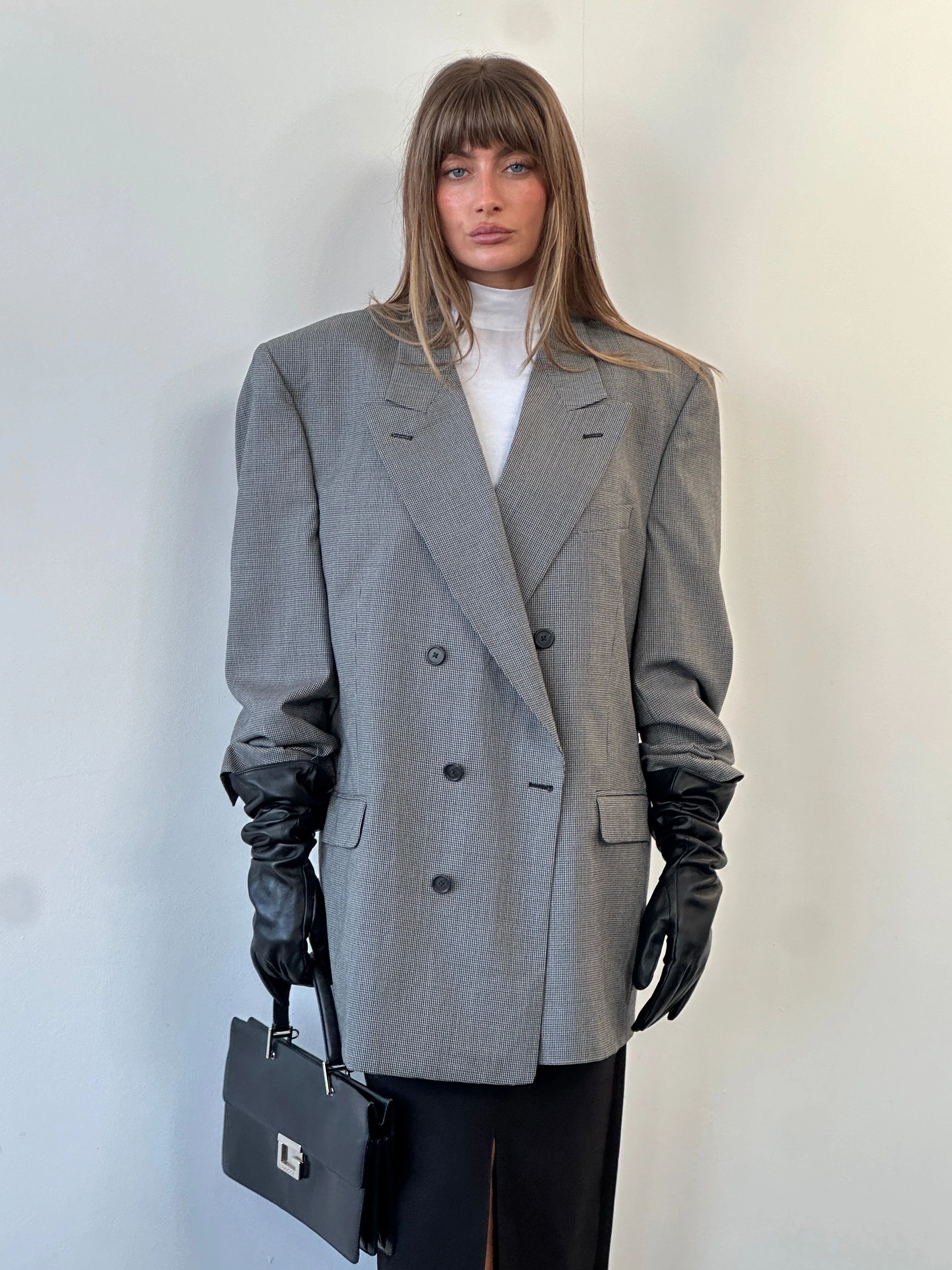 Christian Dior Monsieur 1980s Pure Wool Houndstooth Blazer - 48R/XXL