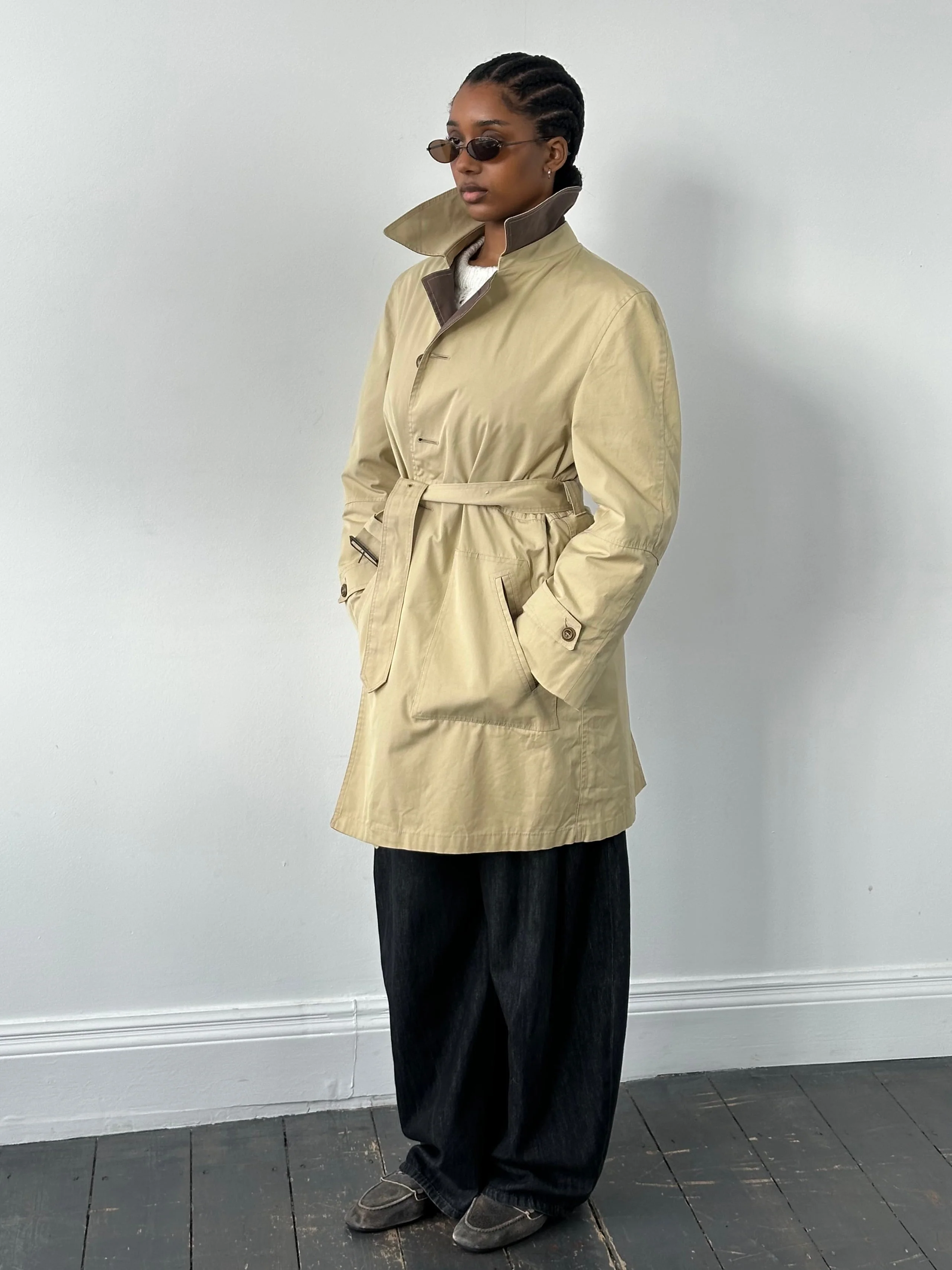 Christian Dior Paris 1980s Cotton Belted Trench Coat - M - Image 23