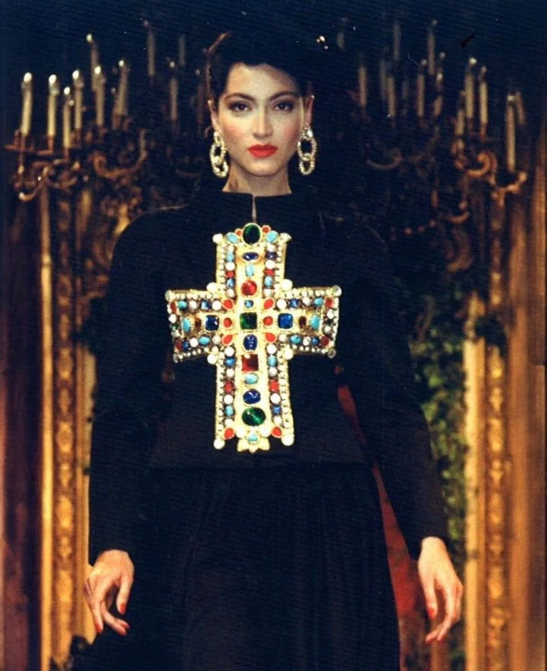 Christian Lacroix Jeweled Cross Denim Vest — Late 1980s Era (Not for sale — rental only) - Image 7